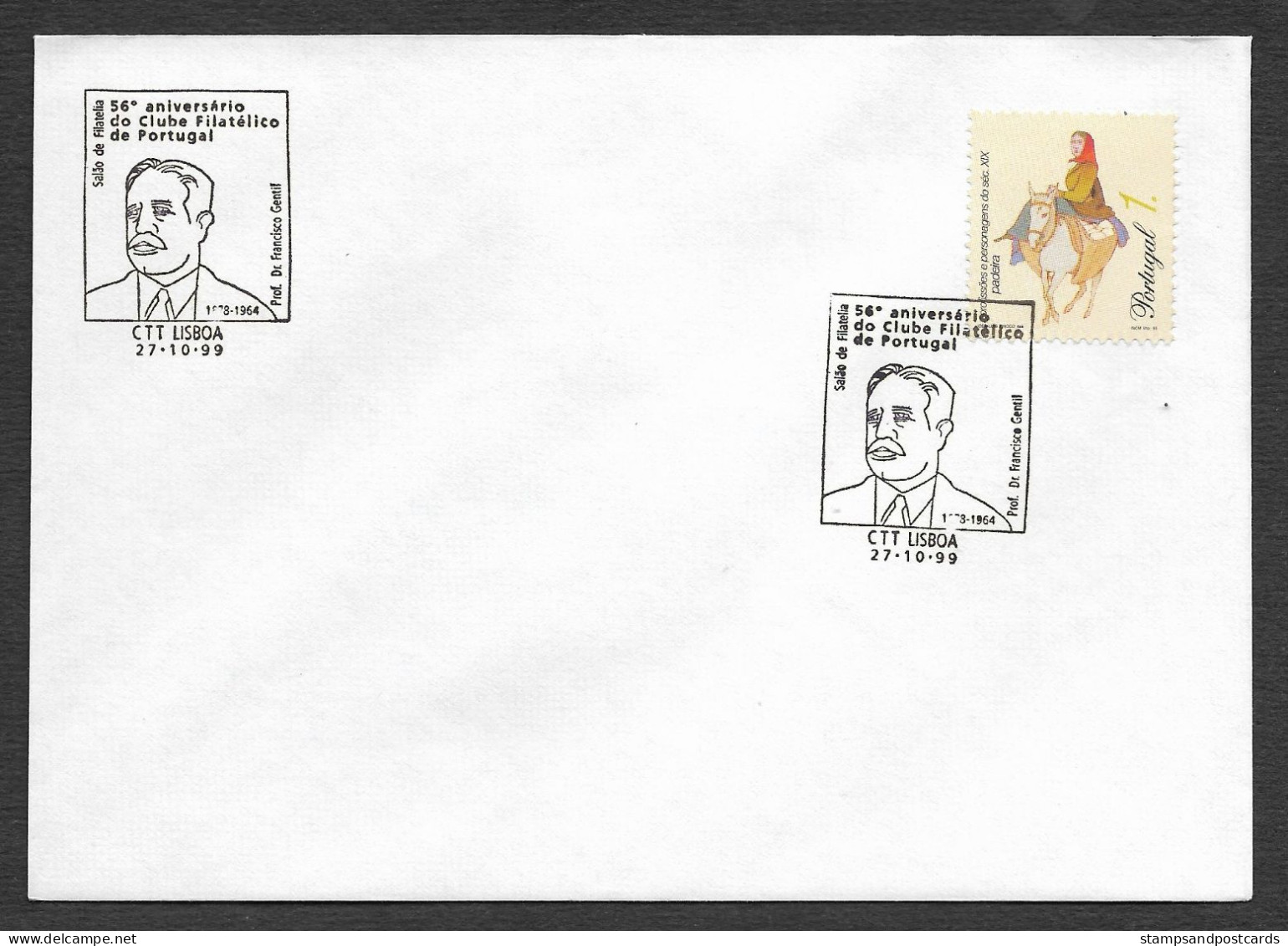 Portugal Cachet Commemoratif 1999 Expo Philatelique Prof. Francisco Gentil Médecine Event Postmark Stamp Expo Medicine - Postal Logo & Postmarks