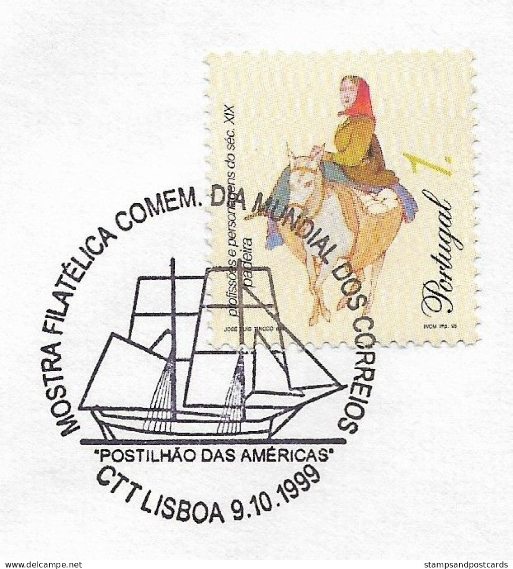 Portugal Cachet Commemoratif 1999 Expo Philatelique Journée Mondiale De La Poste Event Pmk Stamp Expo World Post Day - Maschinenstempel (Werbestempel)