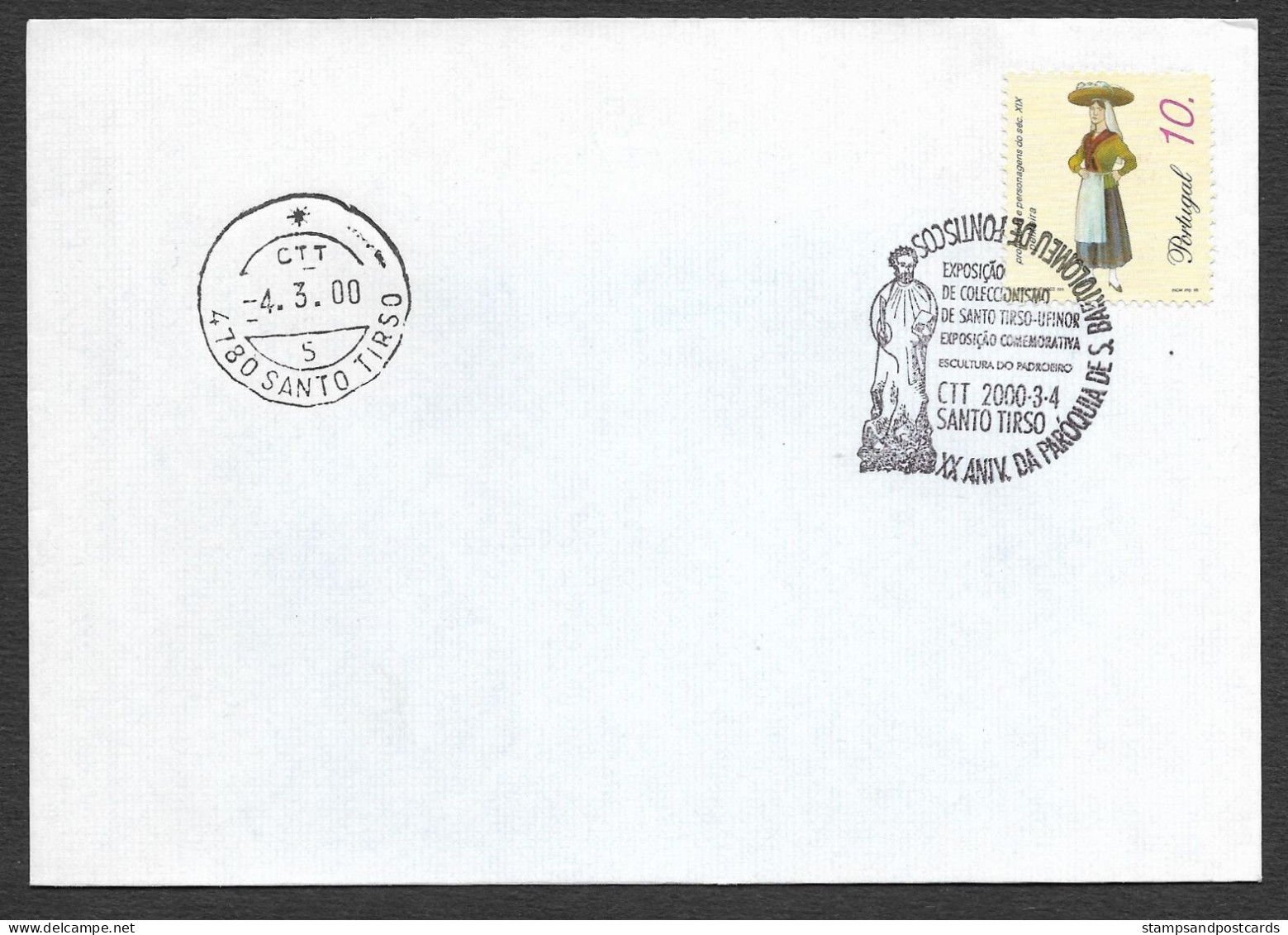 Portugal Cachet Commemoratif 2000 Expo Philatelique Santo Tirso Event Postmark Stamp Expo - Postal Logo & Postmarks