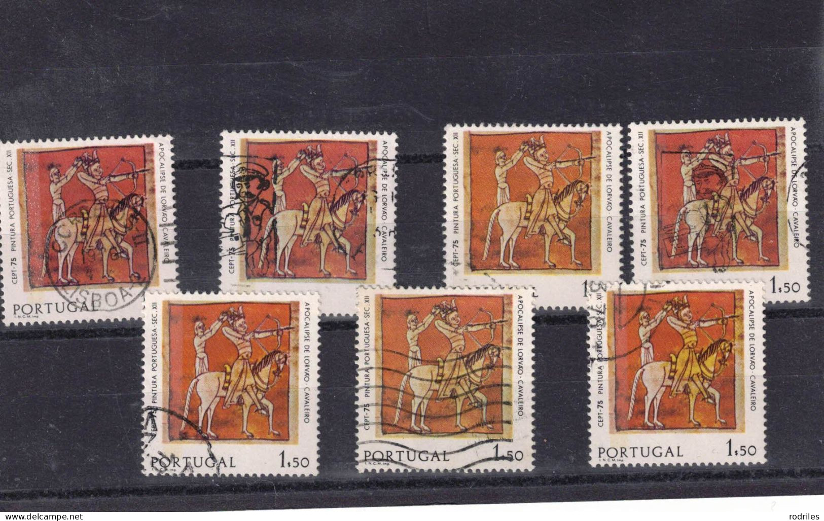 Portugal. Conjunto De 7 Sellos Usados Del Tema Europa Con Fosforo - Used Stamps