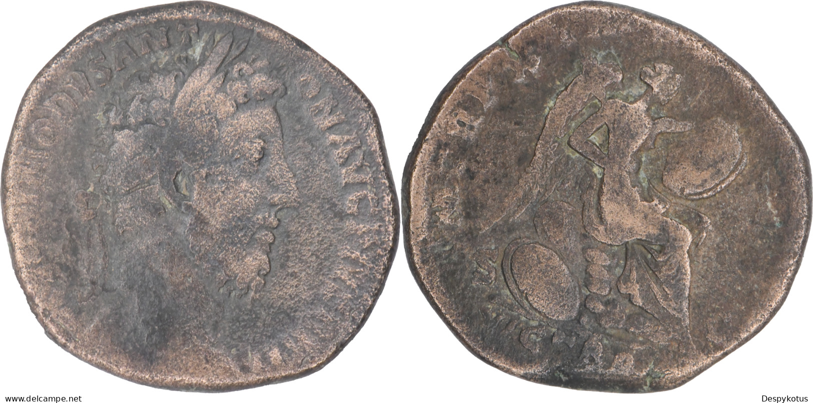 ROME - Sesterce - COMMODE - VICT BRIT (Victoire Assise) - 184 AD - RIC 452 - 18-306 - The Anthonines (96 AD Tot 192 AD)