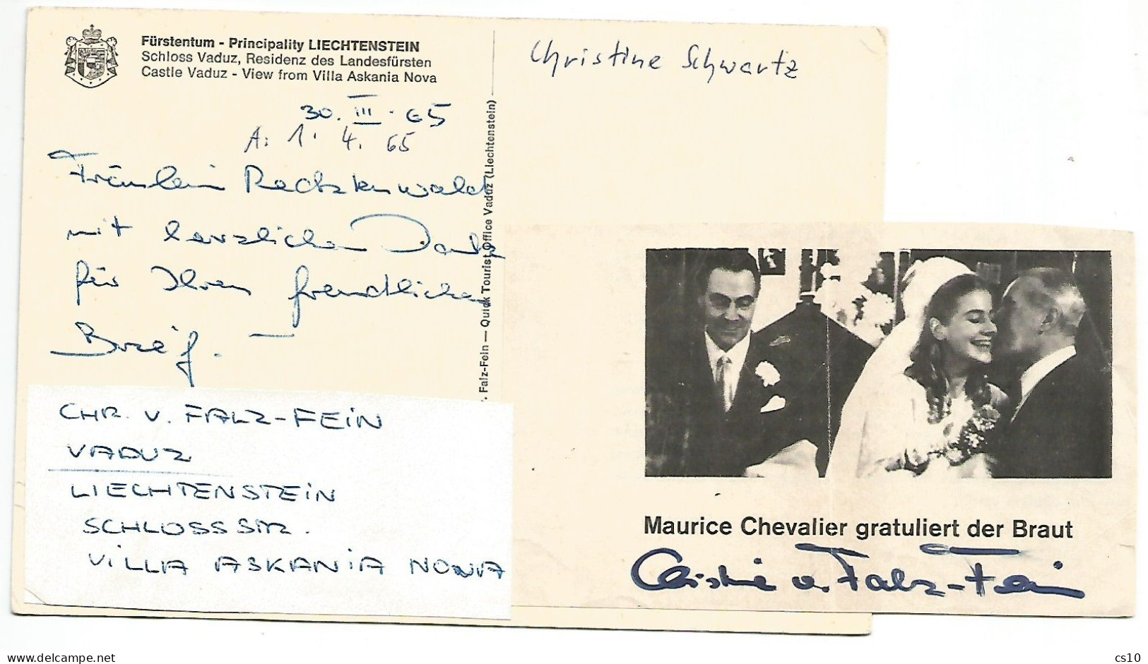 Maurice Chevalier Original Photo PPC Handsigned & Sent By The Artist From Goteborg 11nov1960 To Italy + Magazine News!!! - Singers & Musicians