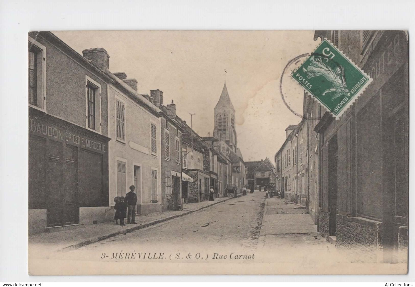 AJC - Mereville Rue Carnot ( Carte Gondolée) - Mereville