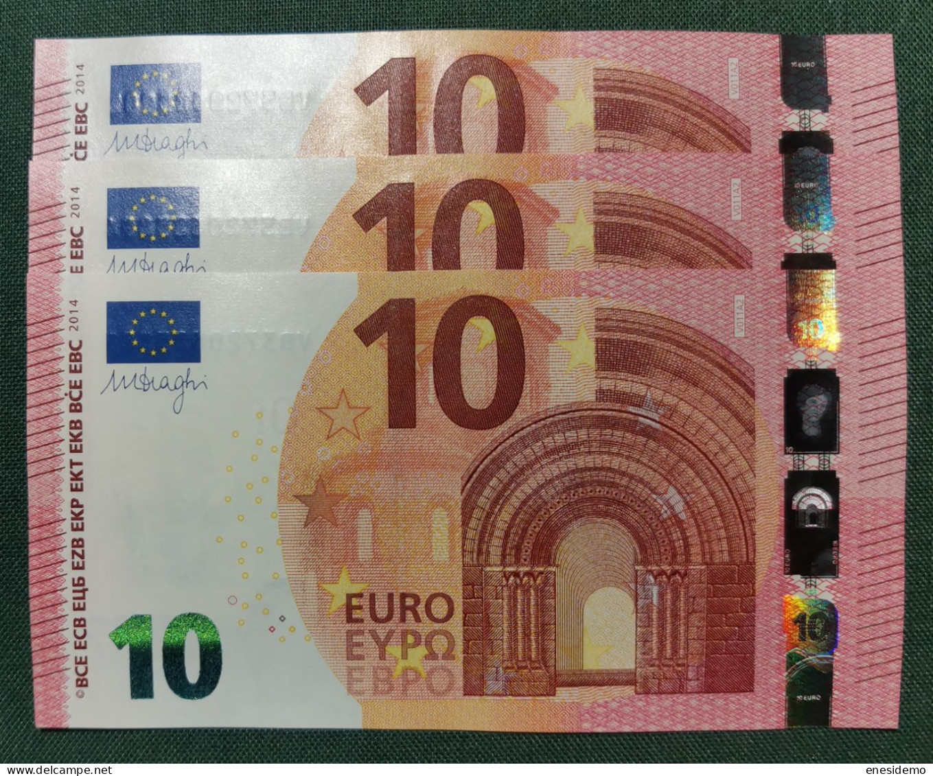 10 EURO SPAIN 2014 DRAGHI V011A2 VB CORRELATIVE TRIO SC FDS UNCIRCULATED  PERFECT - 10 Euro