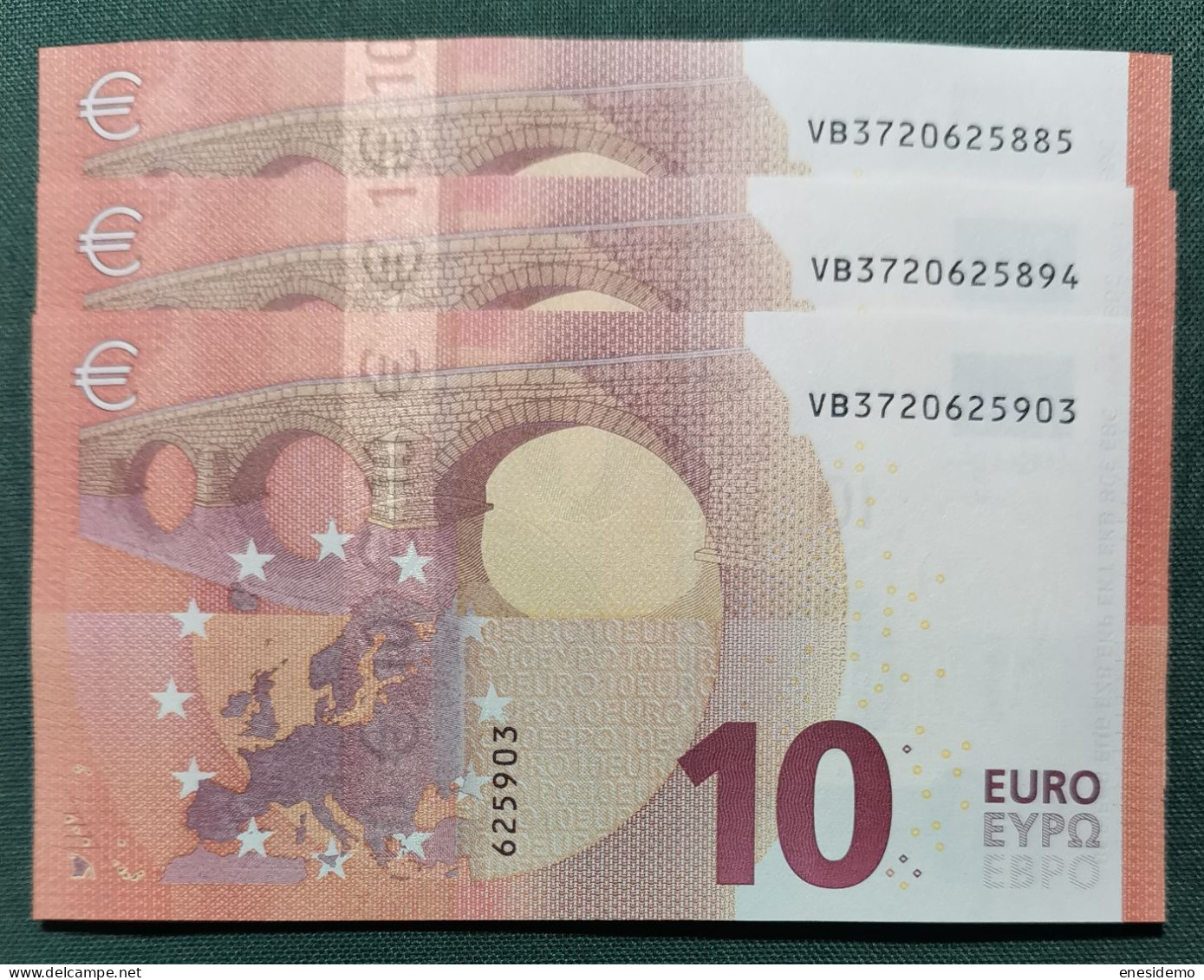 10 EURO SPAIN 2014 DRAGHI V011A2 VB CORRELATIVE TRIO SC FDS UNCIRCULATED  PERFECT - 10 Euro