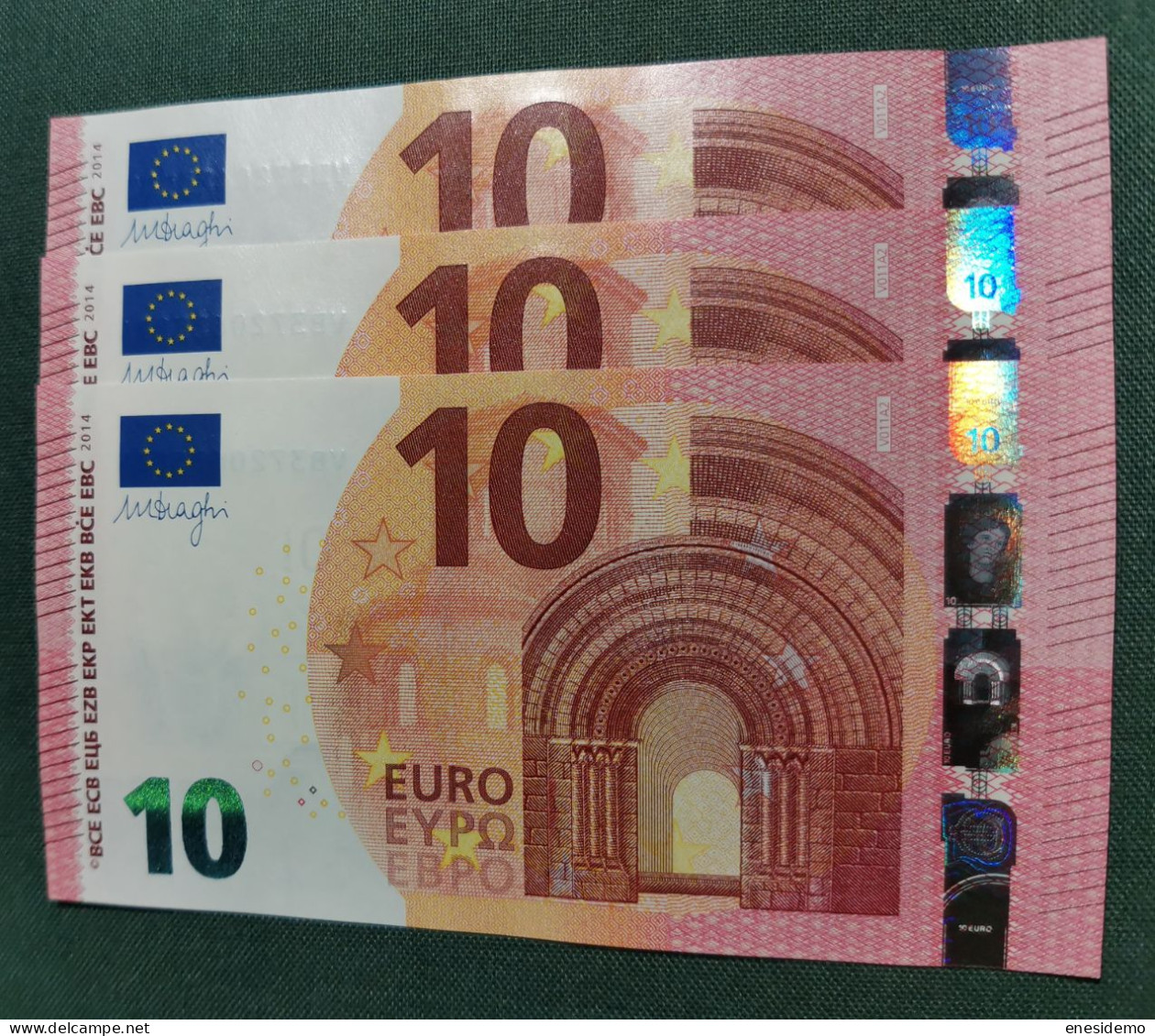 10 EURO SPAIN 2014 DRAGHI V011A2 VB CORRELATIVE TRIO SC FDS UNCIRCULATED  PERFECT - 10 Euro