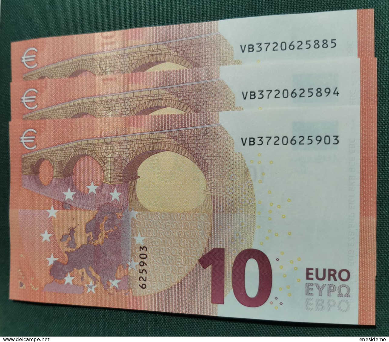 10 EURO SPAIN 2014 DRAGHI V011A2 VB CORRELATIVE TRIO SC FDS UNCIRCULATED  PERFECT - 10 Euro