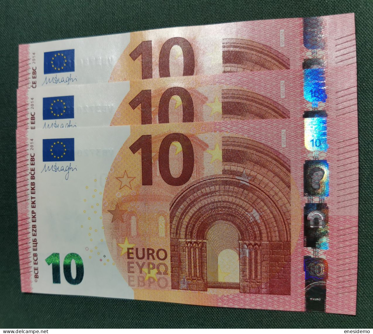 10 EURO SPAIN 2014 DRAGHI V011A2 VB CORRELATIVE TRIO SC FDS UNCIRCULATED  PERFECT - 10 Euro