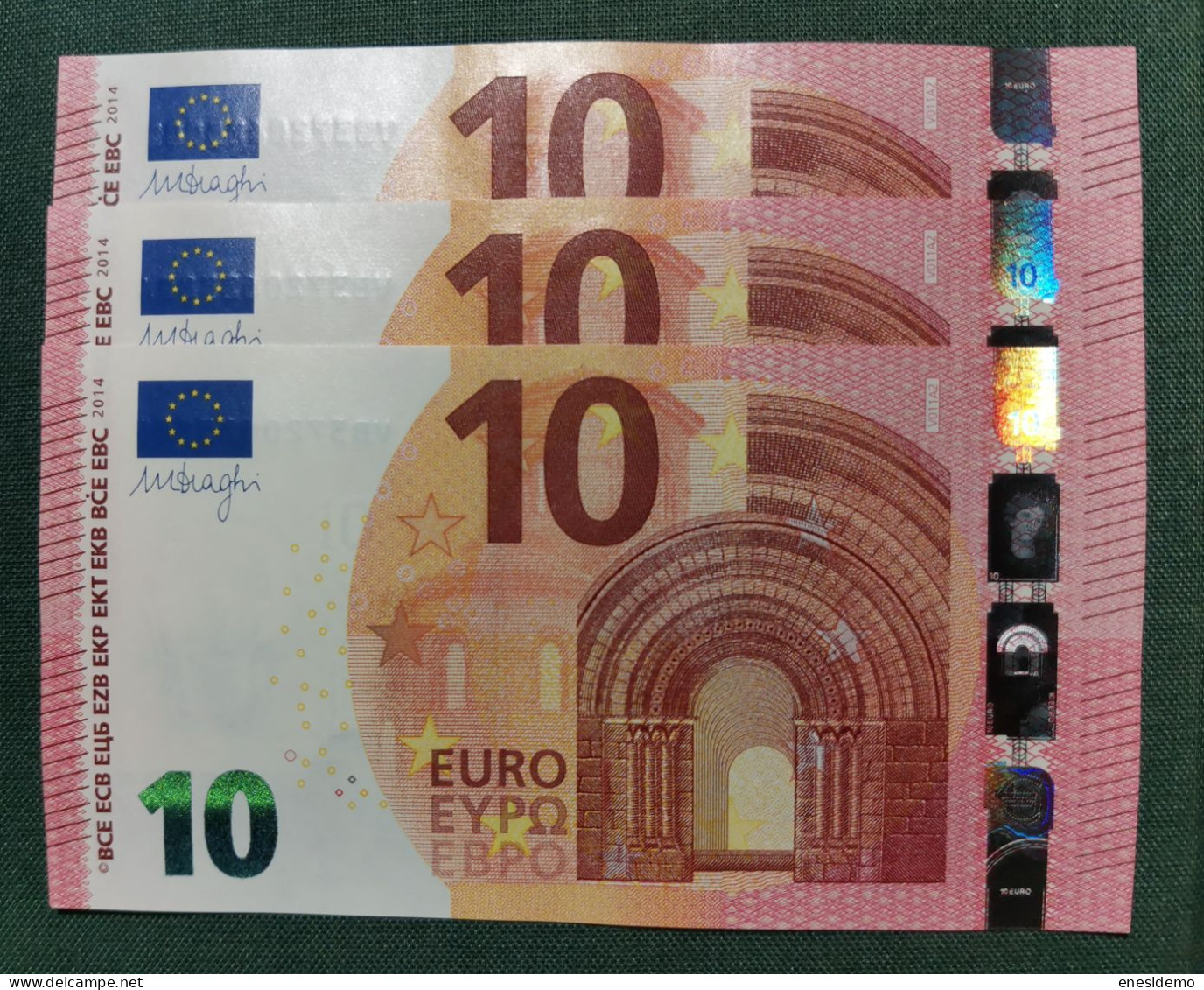 10 EURO SPAIN 2014 DRAGHI V011A2 VB CORRELATIVE TRIO SC FDS UNCIRCULATED  PERFECT - 10 Euro