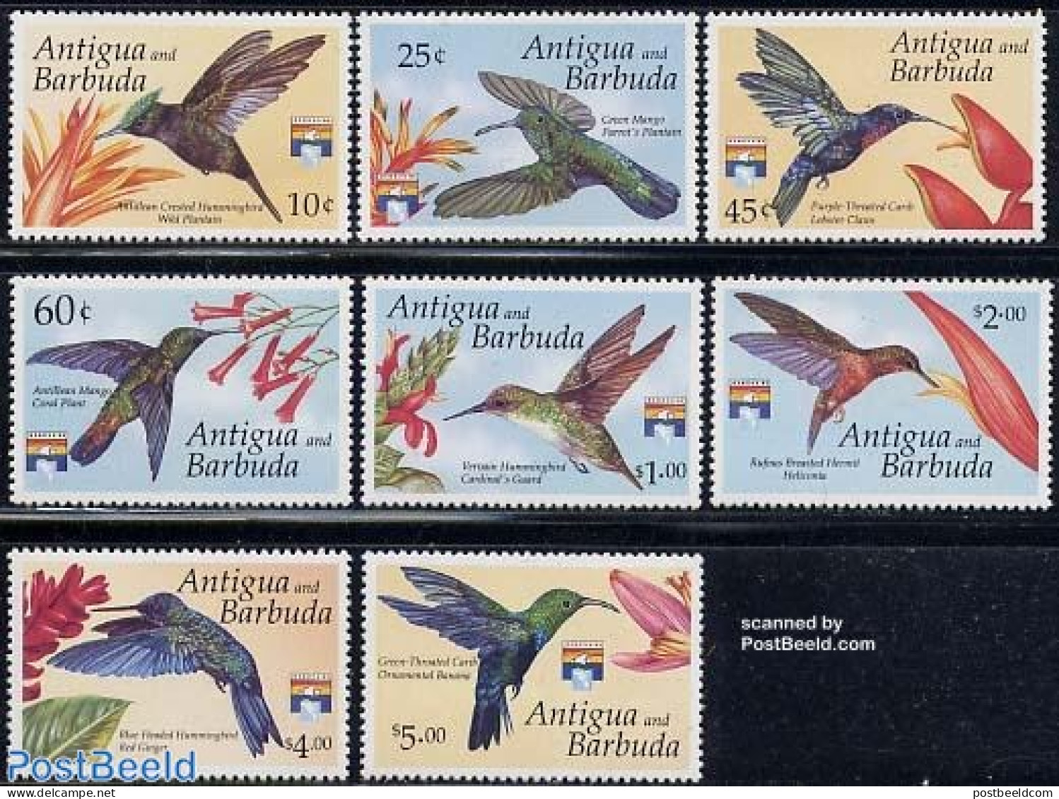 Antigua & Barbuda 1992 Genova, Hummingbirds 8v, Mint NH, Nature - Birds - Hummingbirds - Antigua Y Barbuda (1981-...)