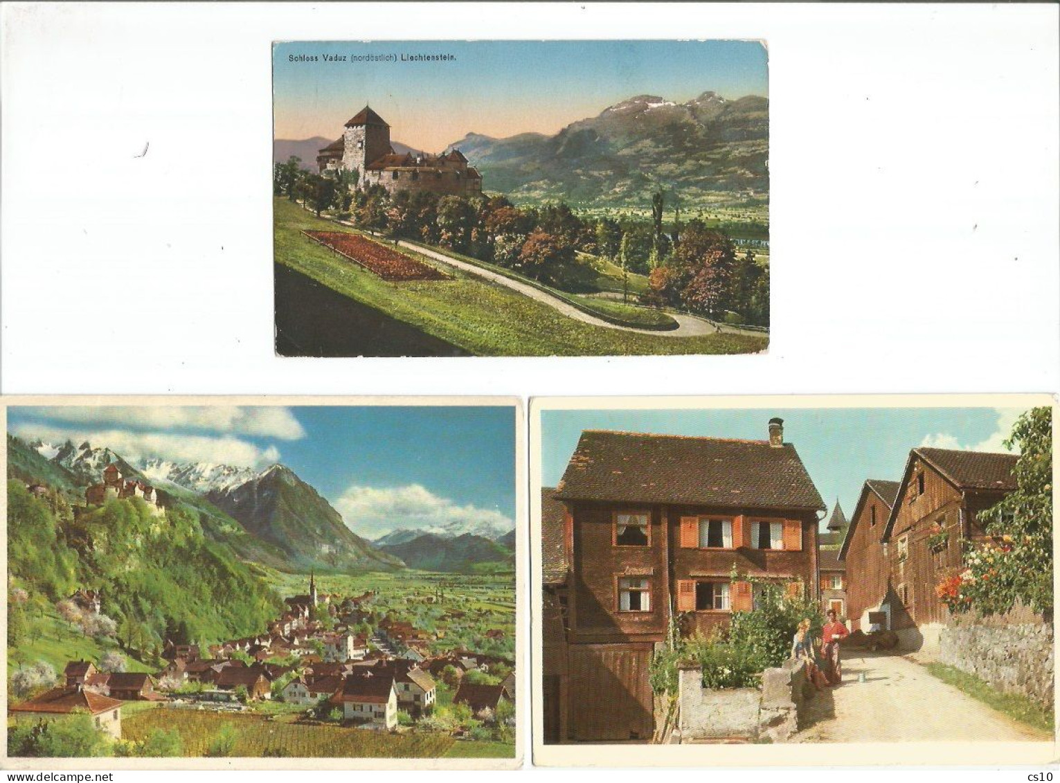 Liechtenstein Lot #6 PPCs, 3 Colored + 3 B/w, Used To Europe - Nice Views And Frankings - Liechtenstein