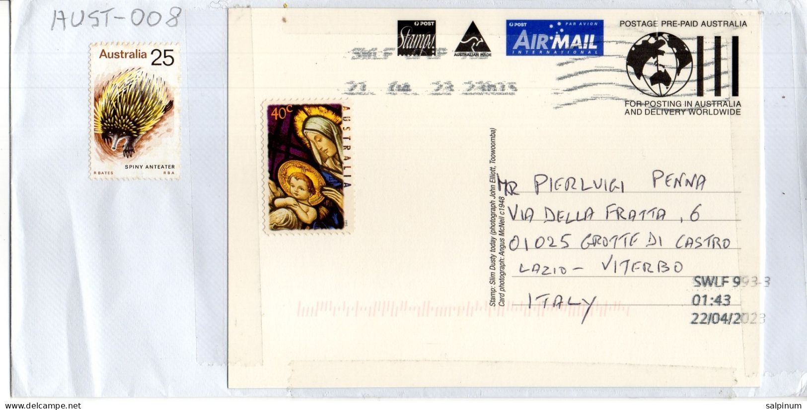 Philatelic Envelope With Stamps Sent From AUSTRALIA To ITALY - Lettres & Documents