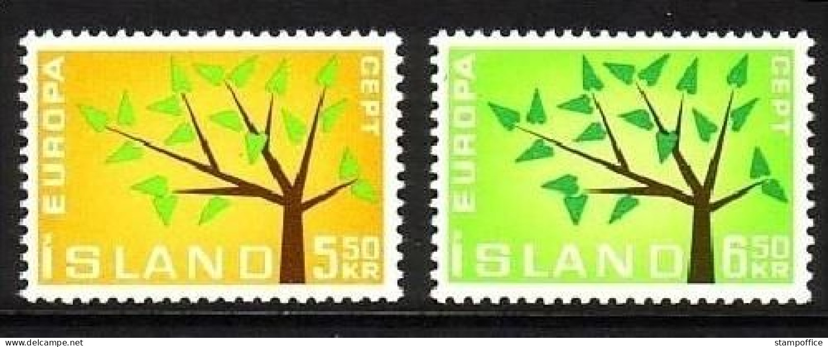 ISLAND MI-NR. 364-365 POSTFRISCH(MINT) EUROPA 1962 BAUM - 1962