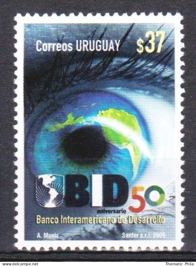 2009 URUGUAY 50 Years BID Bank Banking Eye Map Carte   Yv 2417 - Uruguay