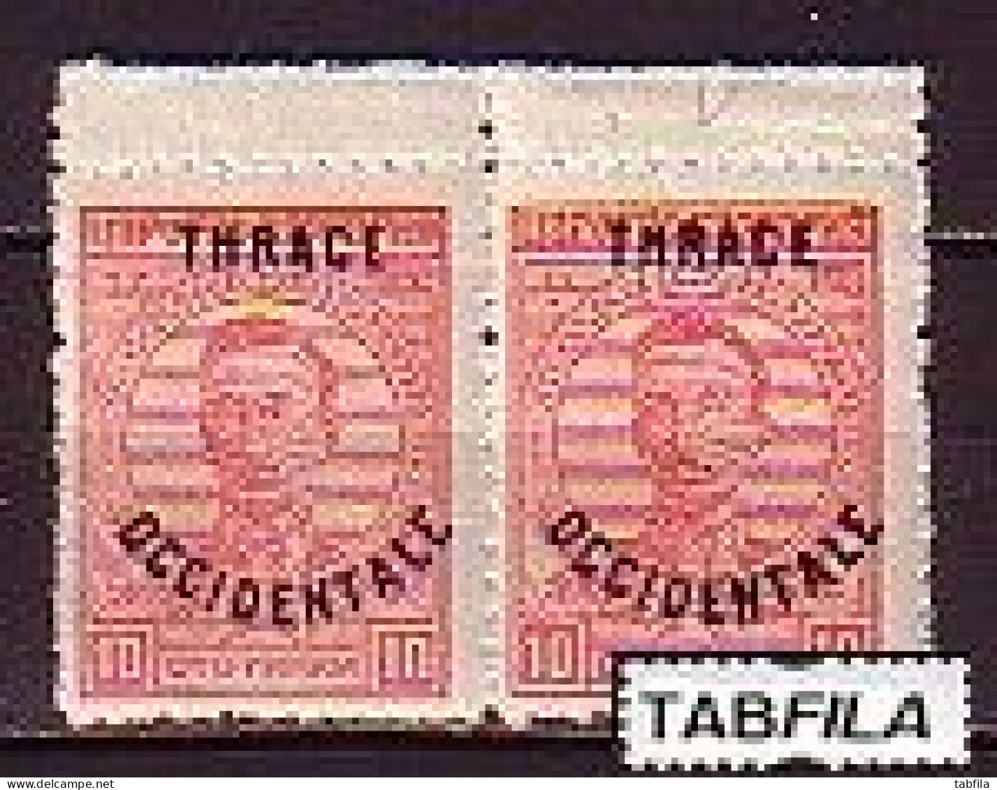 BULGARIA - 1920 - Tim.de 1919 Avec Surcharge "Thrace Occidentale" -  10st -  Mi No 21 - MNH - Paire - Neufs