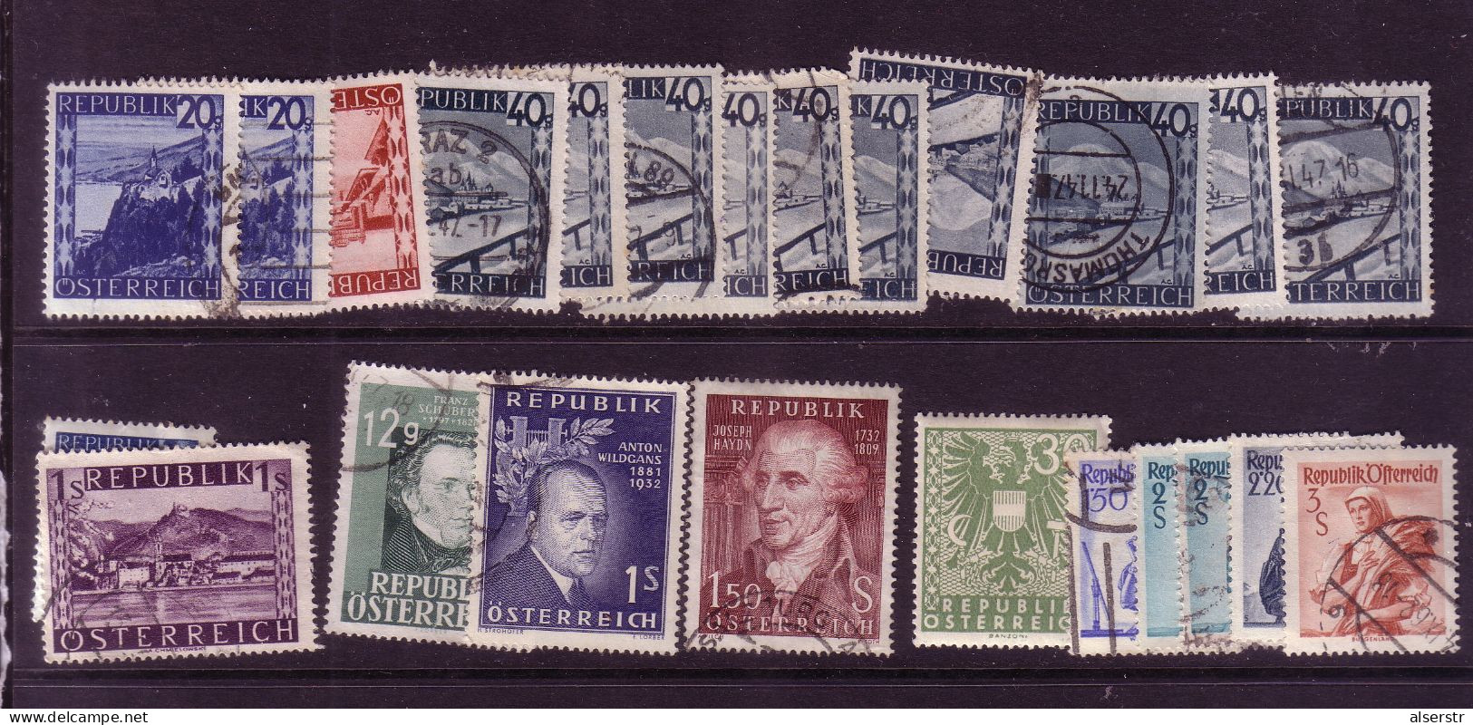 Austria Post WWII Lot - Mezclas (max 999 Sellos)