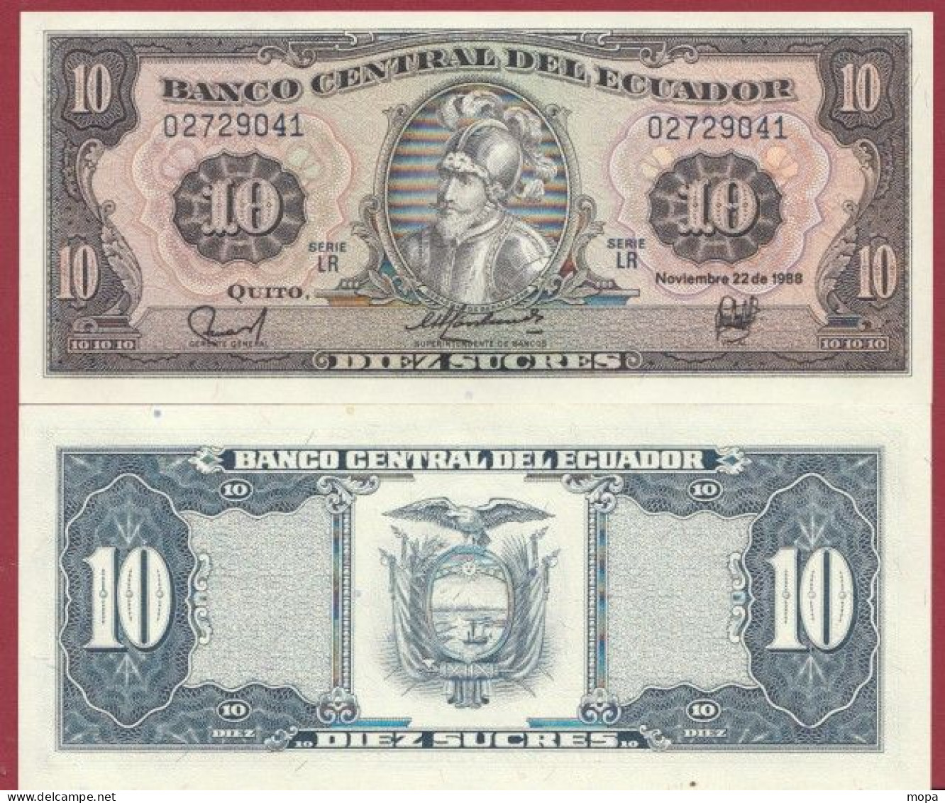 Equateur  -10 Sucres    ---1988---UNC --(323) - Equateur