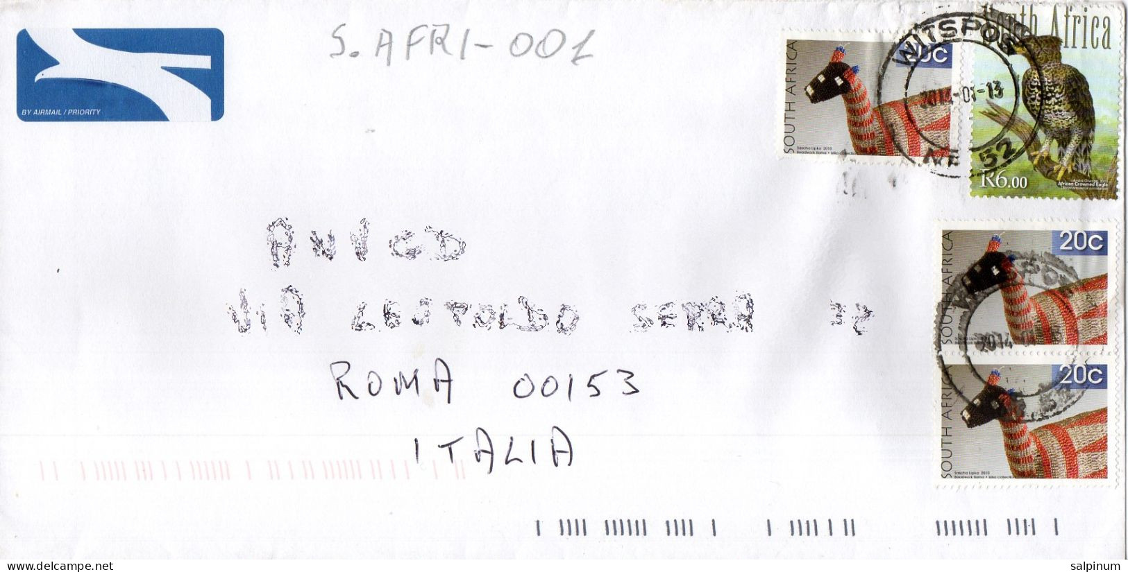 Philatelic Envelope With Stamps Sent From SOUTH AFRICA To ITALY - Storia Postale
