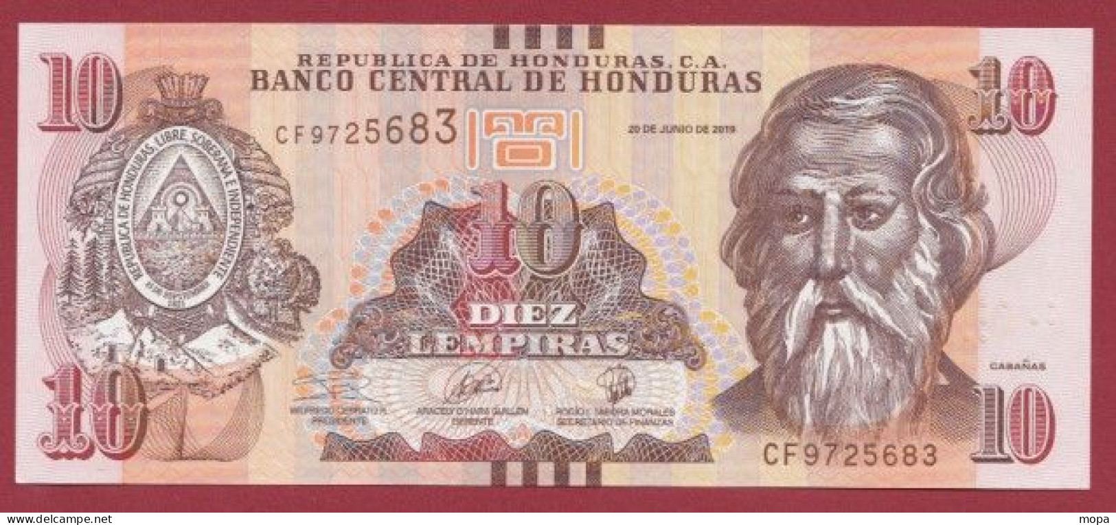 Honduras  -10 Lempiras    ---2019---UNC --(325) - Honduras