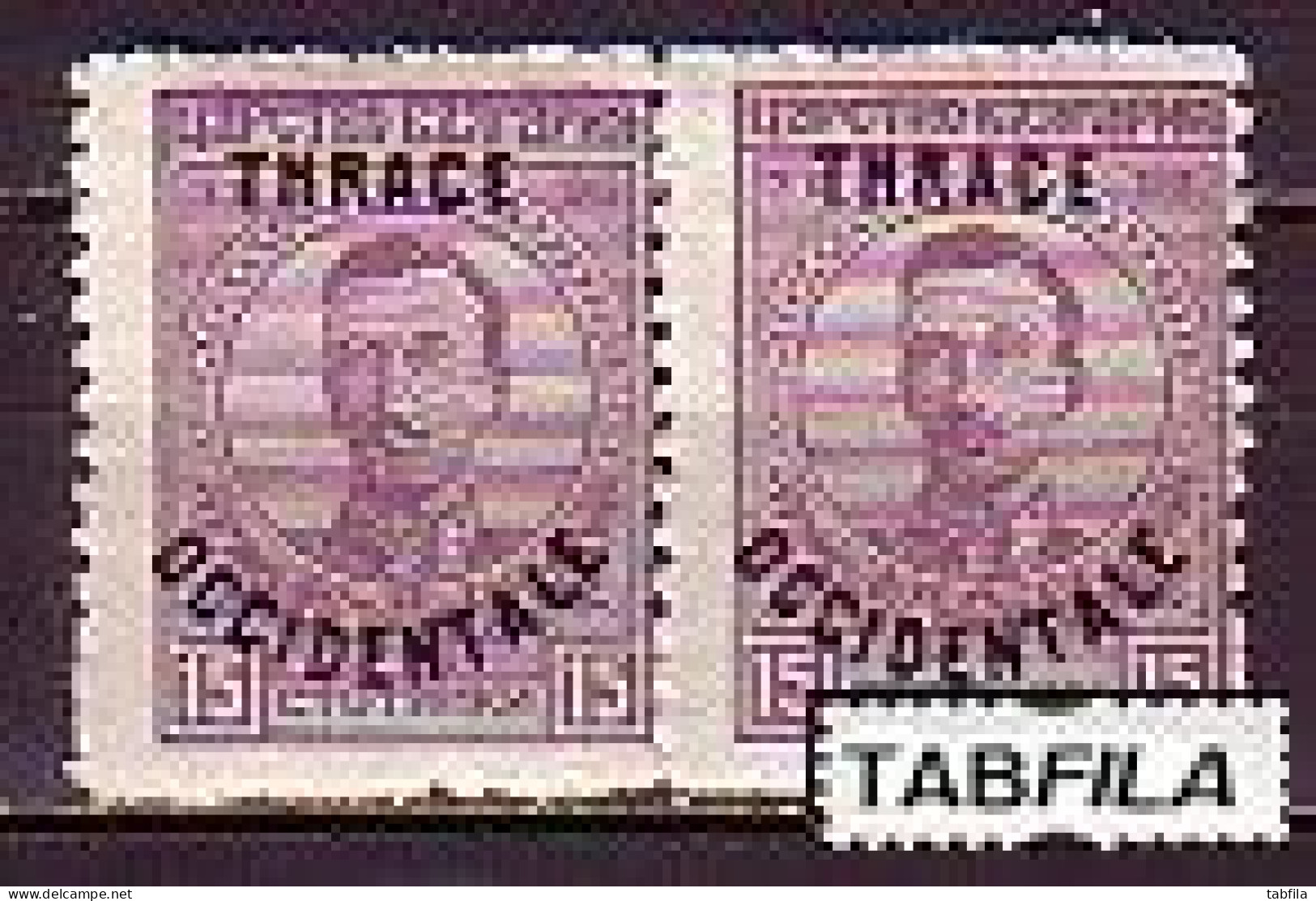 BULGARIA - 1920 - Tim.de 1919 Avec Surcharge "Thrace Occidentale" -  15st -  Mi No 22 - MNH Paire - Unused Stamps
