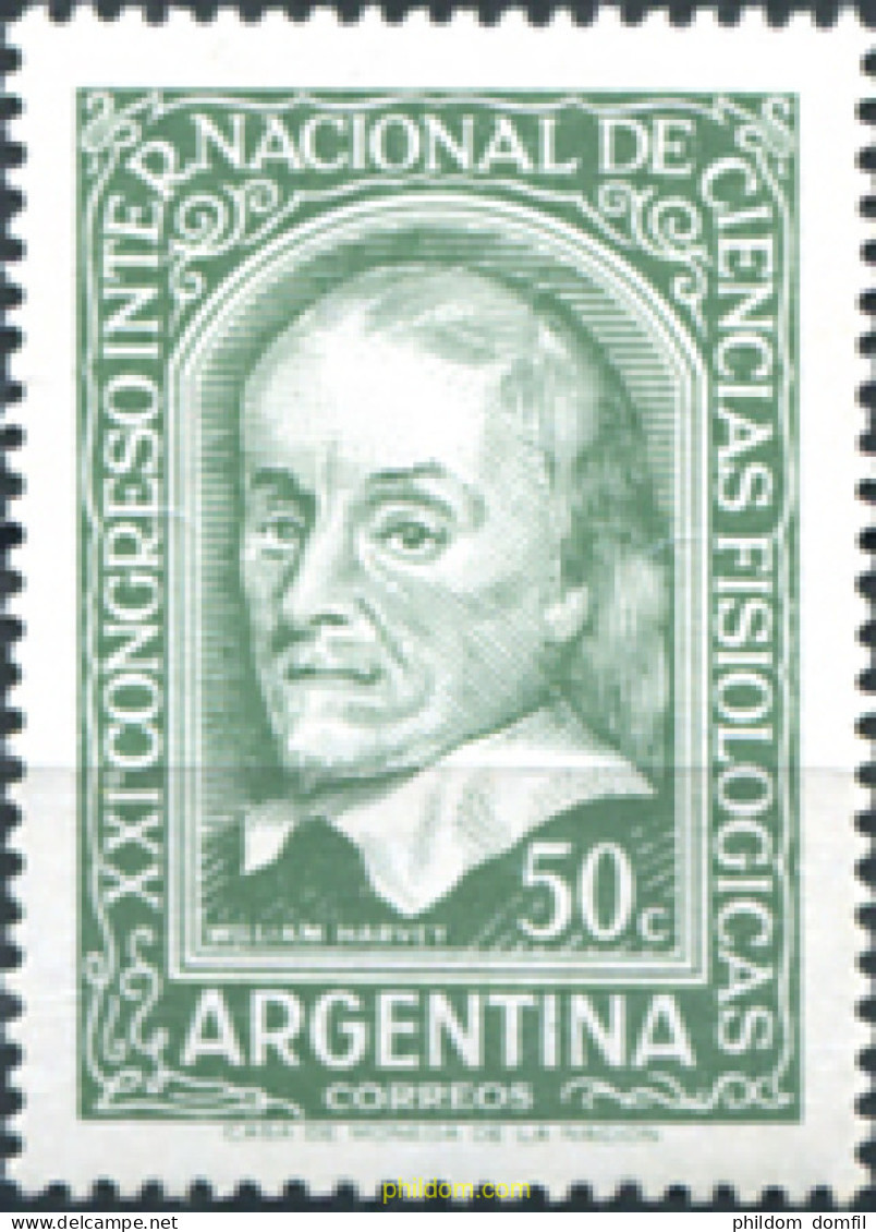 726438 MNH ARGENTINA 1959 21 CONGRESO INTERNACIONAL DE FISIOLOGIA EN BUENOS AIRES - Ungebraucht