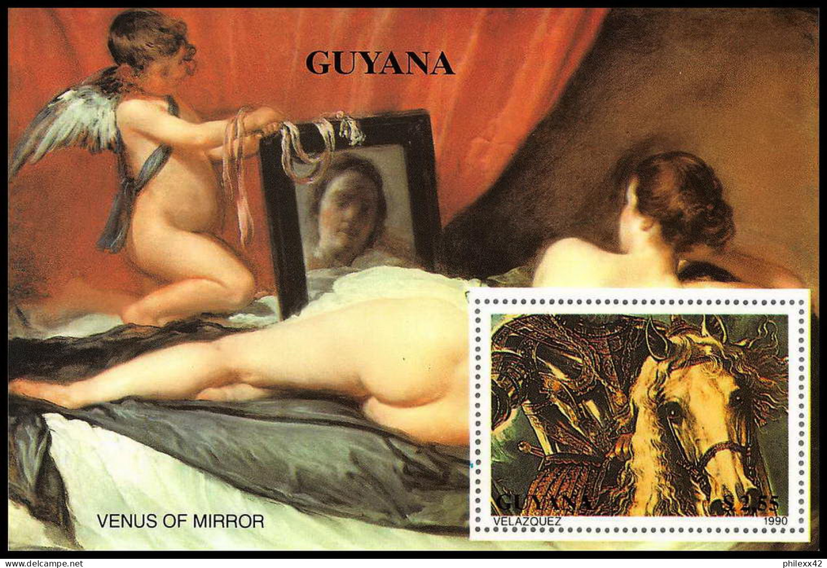 Guyane Guyana 288 N° 2350/54 Non émis VELAZQUEZ /PICASSO/VAN GOGH/MIRO/DURER ** MNH - Nus