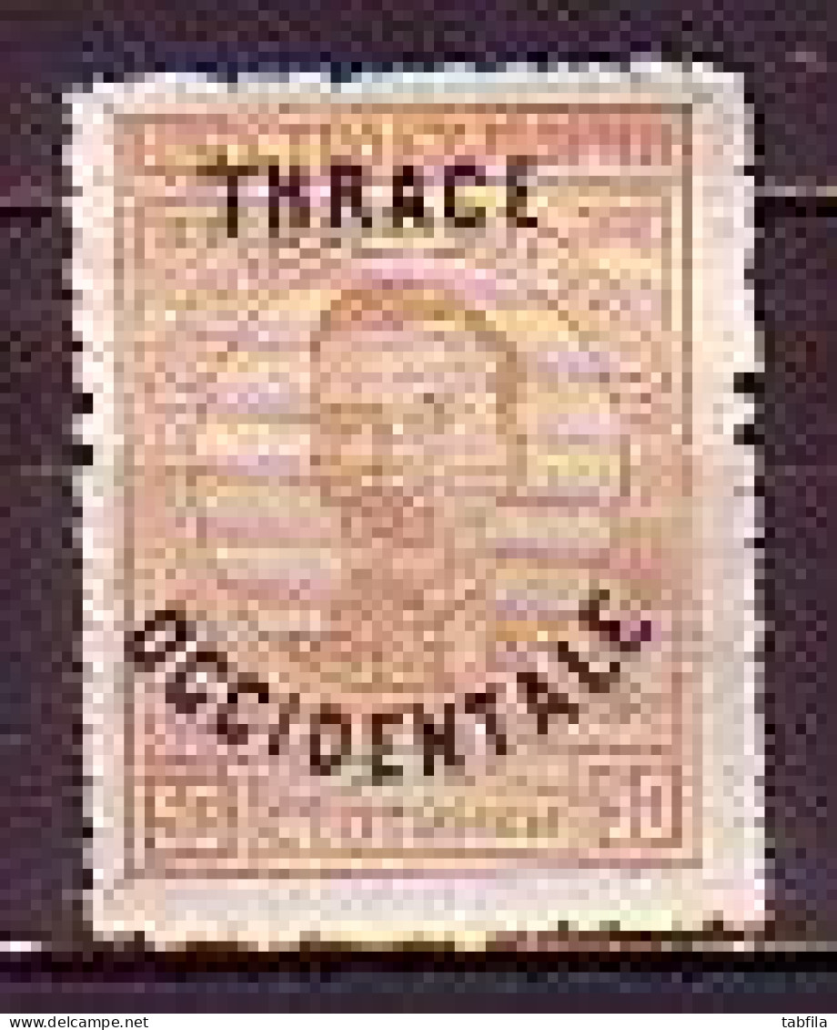 BULGARIA - 1920 - Tim.de 1919 Avec Surcharge "Thrace Occidentale" -  50st -  Mi No 24 MNH - Neufs
