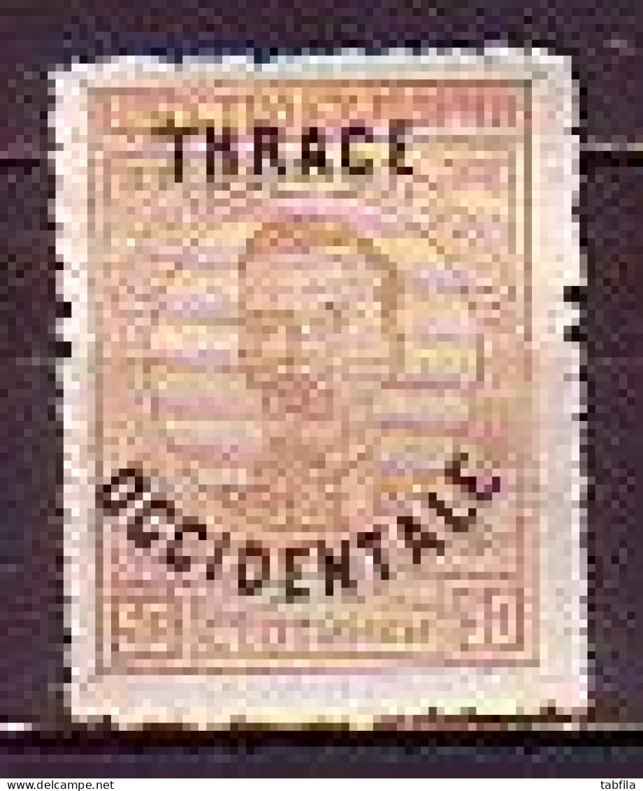 BULGARIA - 1920 - Tim.de 1919 Avec Surcharge "Thrace Occidentale" -  50st -  Mi No 24 MNH - Nuovi