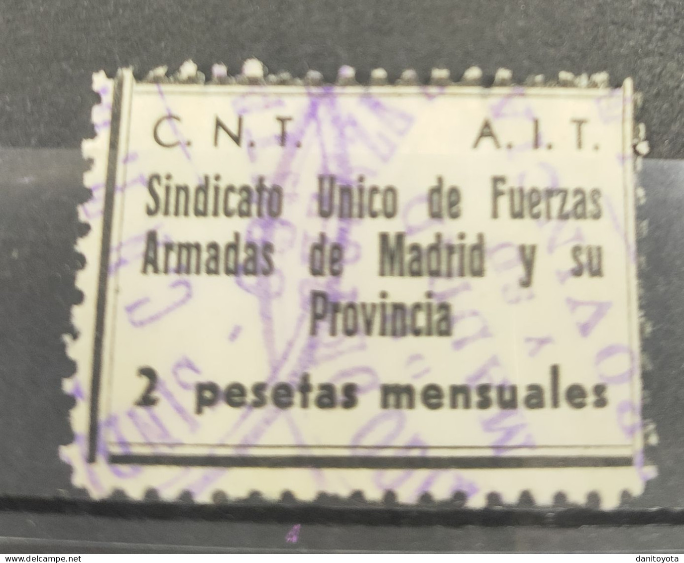 MADRID. EDIFIL N/C. 2 PTAS NEGRO CNT- AIT. - Emisiones Repúblicanas