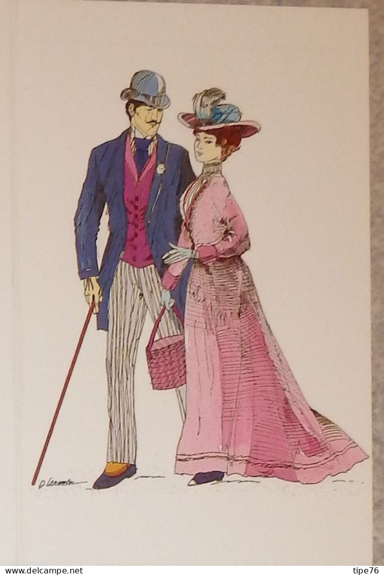 Petit Calendrier Poche 1989 Homme Femme Couple Costume Belle Epoque  Illustration Landeau Caen Calvados Rue Strasbourg - Klein Formaat: 1981-90