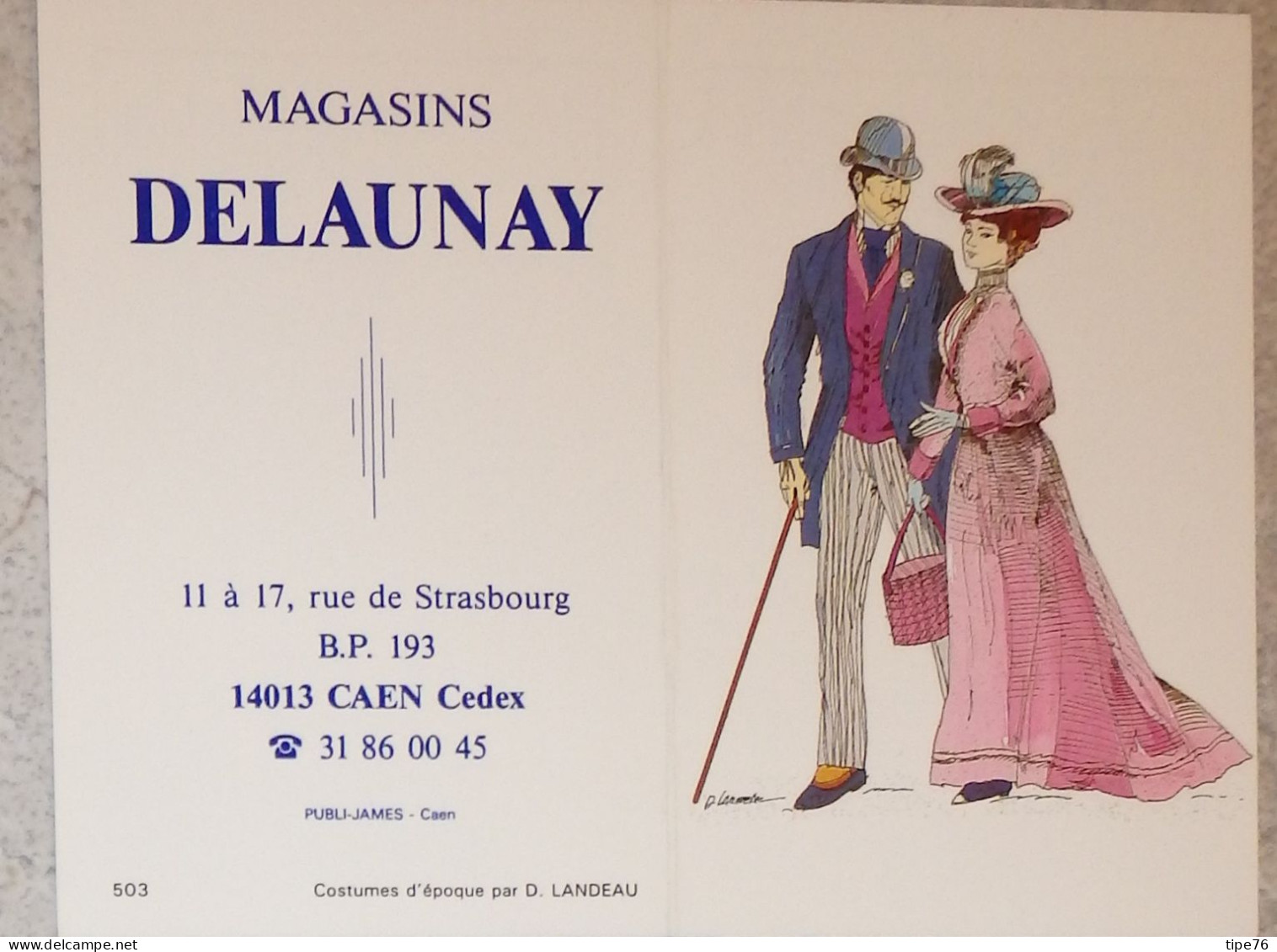 Petit Calendrier Poche 1989 Homme Femme Couple Costume Belle Epoque  Illustration Landeau Caen Calvados Rue Strasbourg - Small : 1981-90