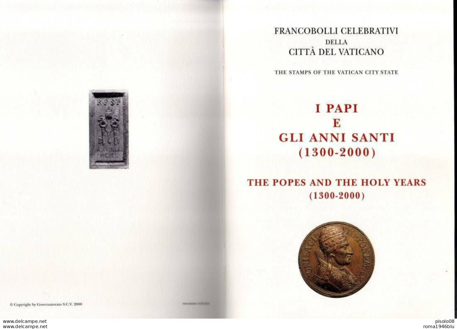 VATICANO 2000 FOLDER I PAPI E GLI ANNI SANTI 1300-2000 RARISSIMO - Markenheftchen