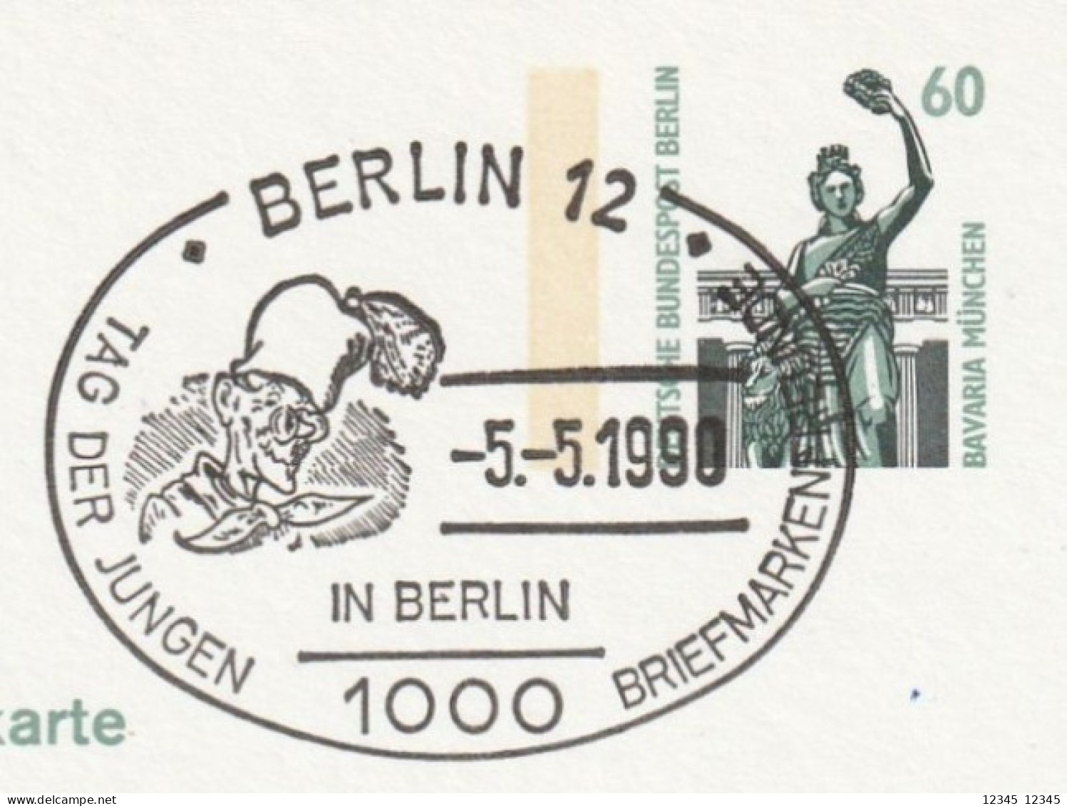 Duitsland 1990, Berlin Tag Der Jungen Briefmarkenfreunde (Young Stamp Enthusiasts' Day) - Cartoline Illustrate - Usati