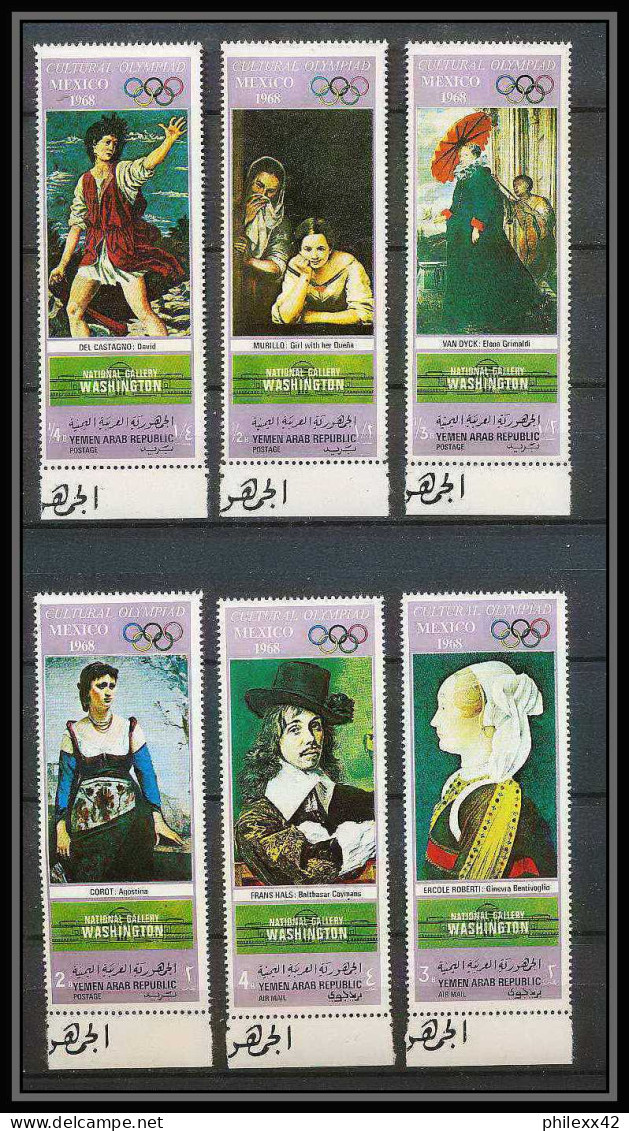 163 - YAR (nord Yemen) MNH ** N° 998 / 1003 A Jeux Olympiques (olympic Games) MEXICO Tableau (tableaux Painting) - Yemen