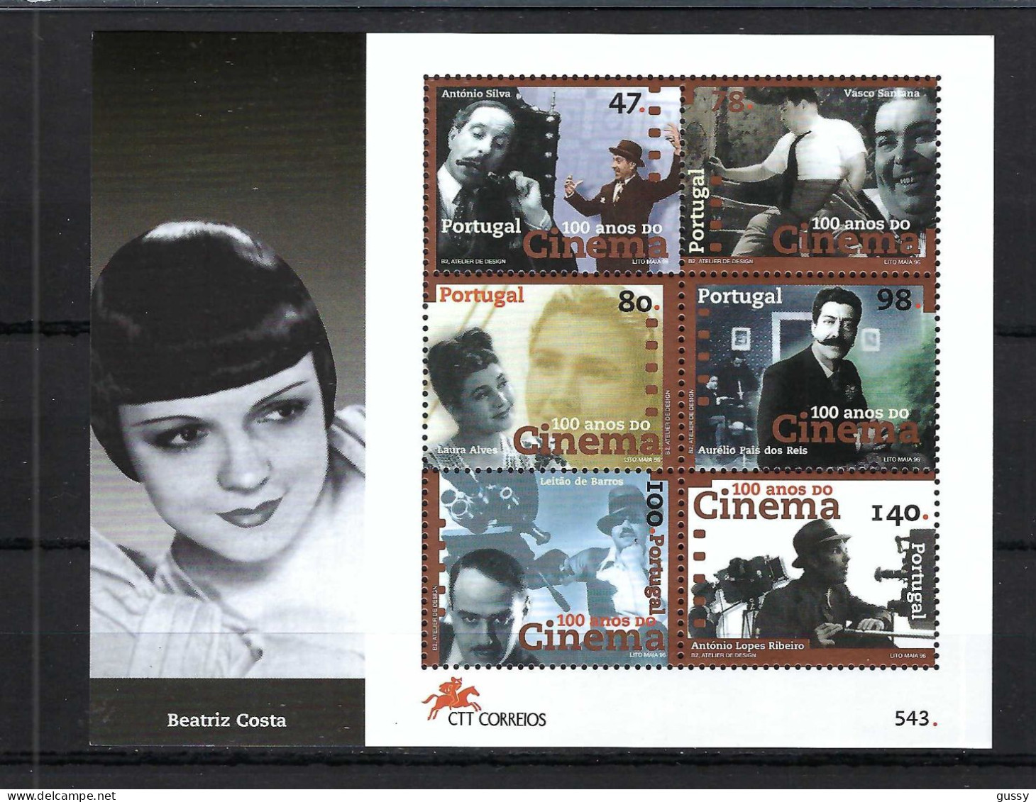 PORTUGAL 1995: Feuillet De 6 TP Neufs** "Centenaire Du Cinéma" - Cinema