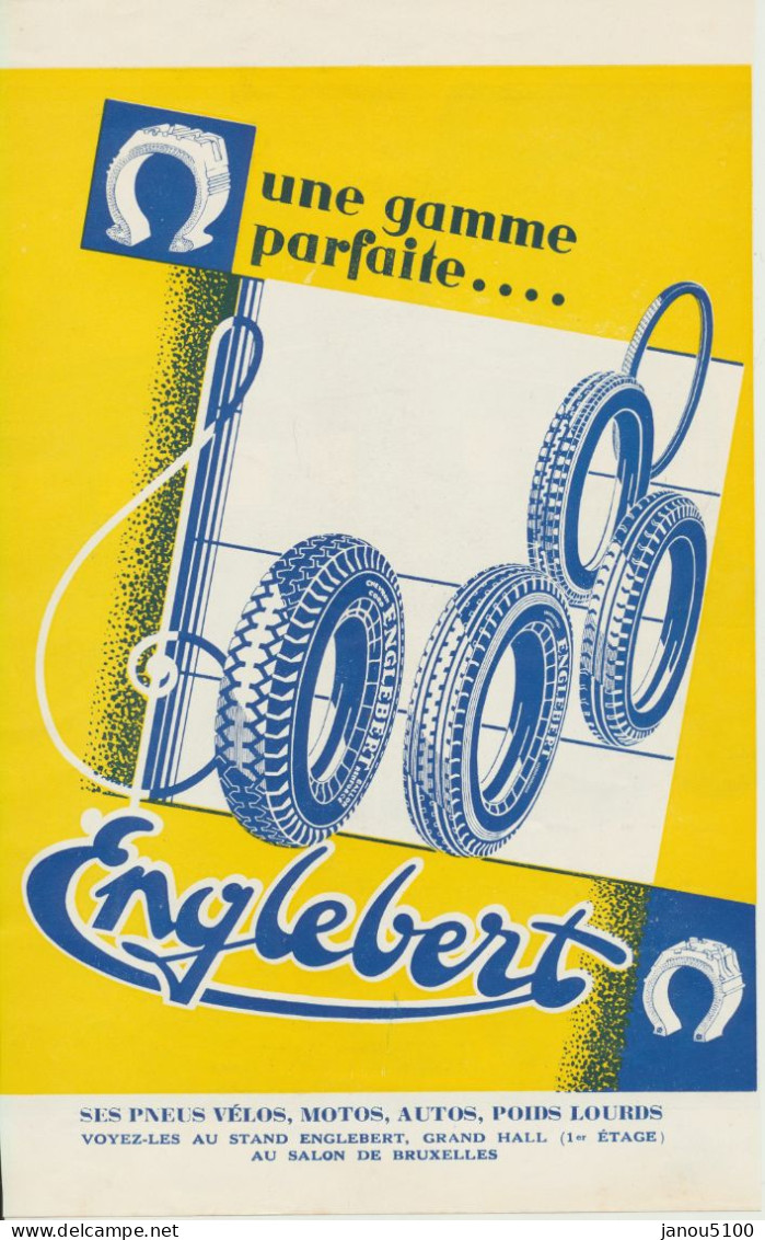 VIEUX PAPIERS   PUBLICITE   POUR  " ENGLEBERT   "    ANNEES   1930            2  PIECES. - Publicités