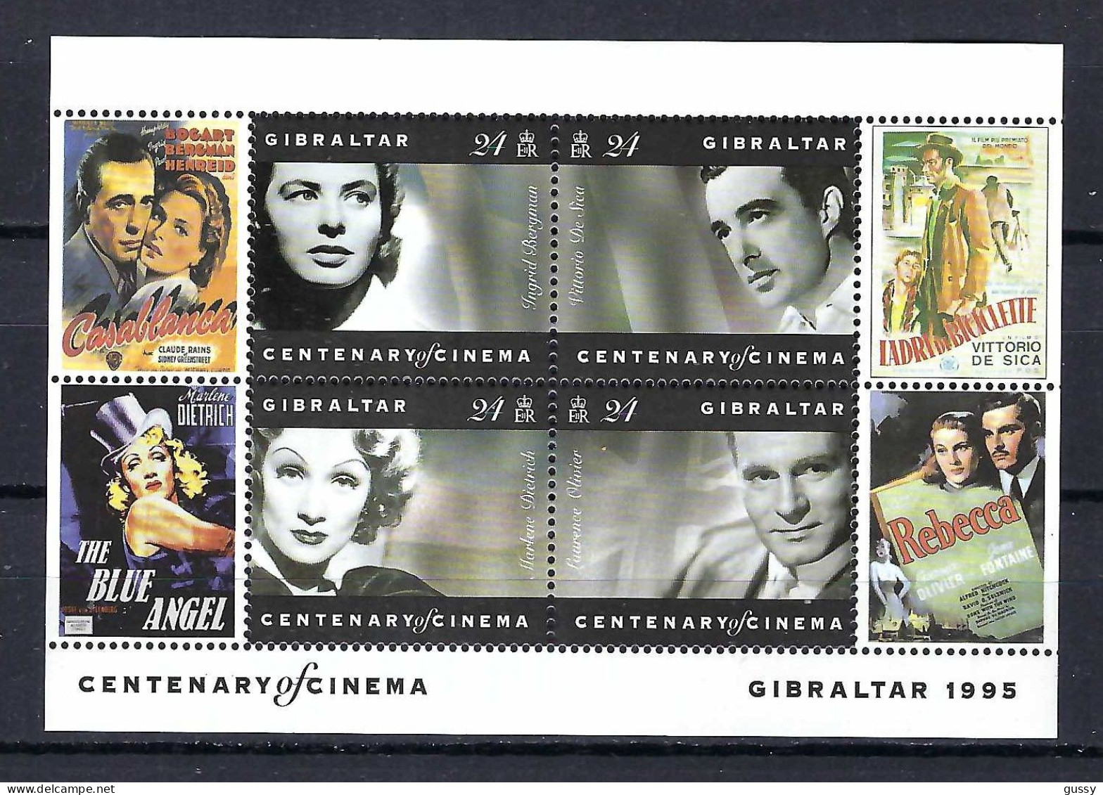 GIBRALTAR 1995: Feuillet De 6 TP Neufs** "Centenaire Du Cinéma" - Cinema