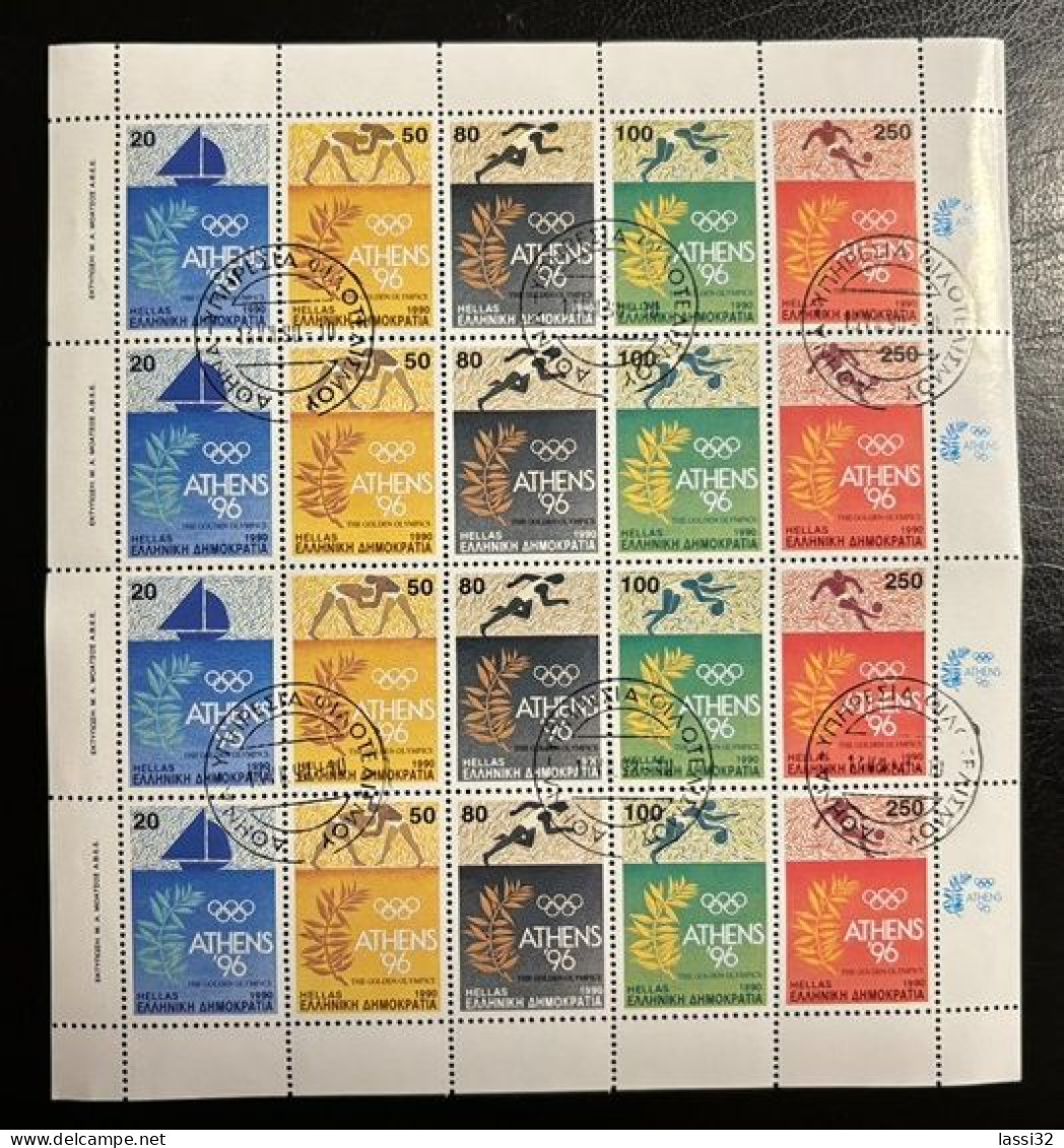 GREECE,1990, GREECE HOME OF THE OLYMPIC GAMES, SHEET , USED - Used Stamps