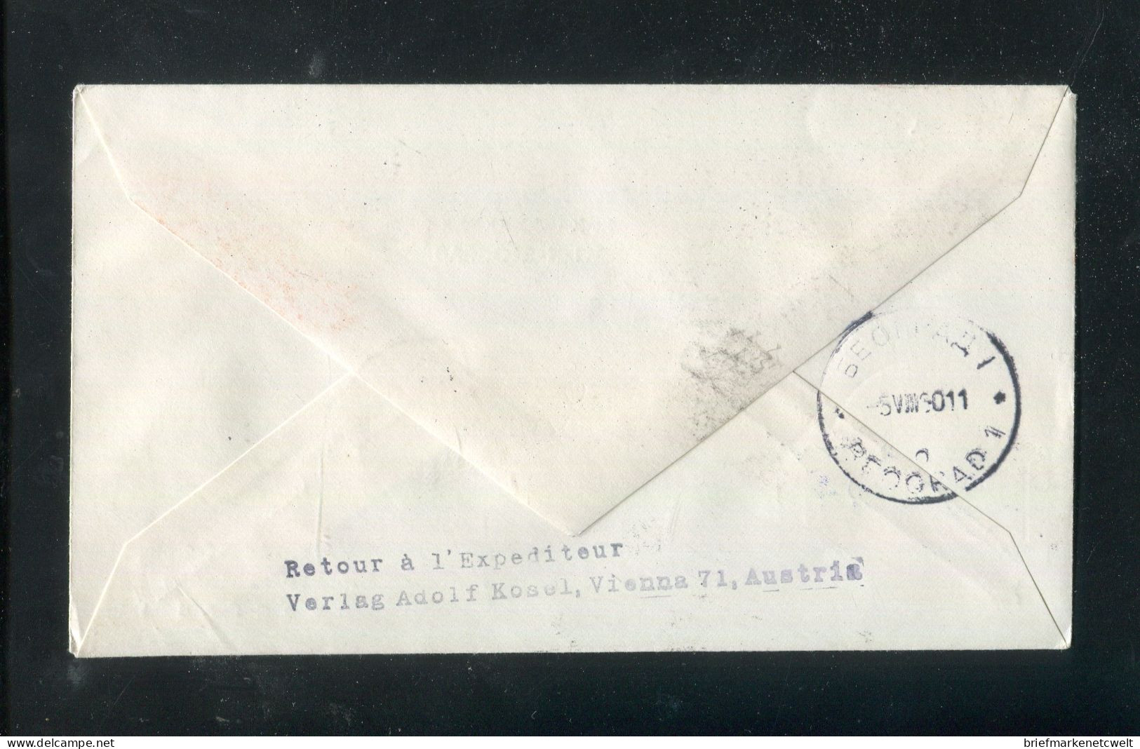 "OESTERREICH" 1960, AUA-Erstflugbrief "Wien-Beograd" (B0001) - Erst- U. Sonderflugbriefe