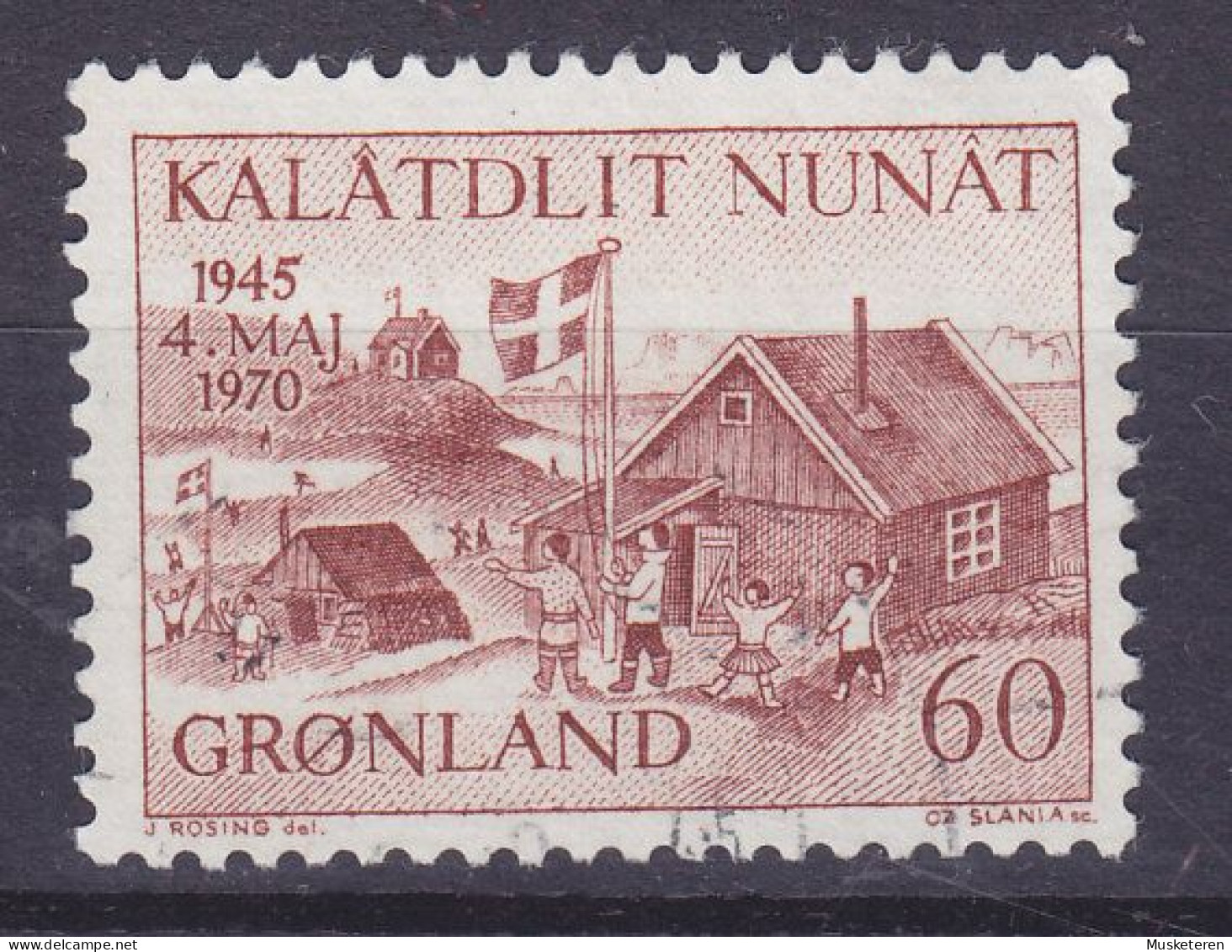 Greenland 1970 Mi. 76, 60 Ø Jahrestag Der Befreiung Dänemarks (Cz. Slania) - Usati