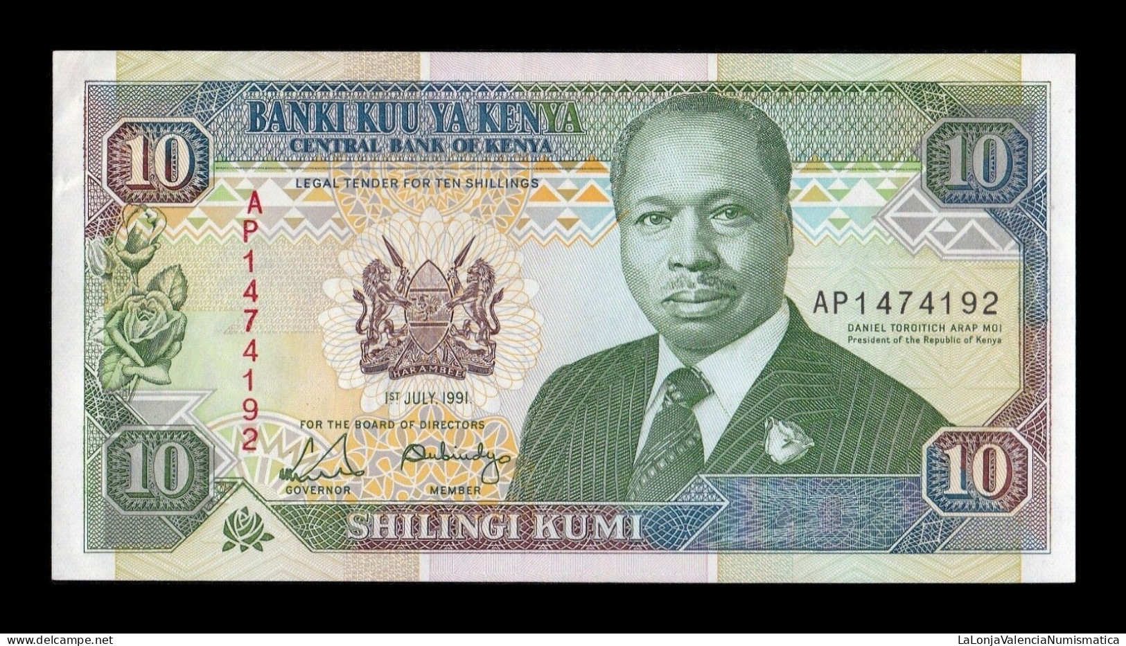 Kenia Kenya 10 Shillings 1991 Pick 24c Sc Unc - Kenya