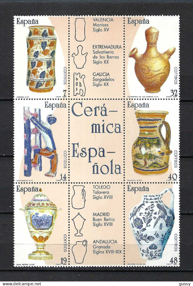 ESPAGNE: Bloc De 6 TP Neufs** "La Céramique Espagnole" - Archéologie