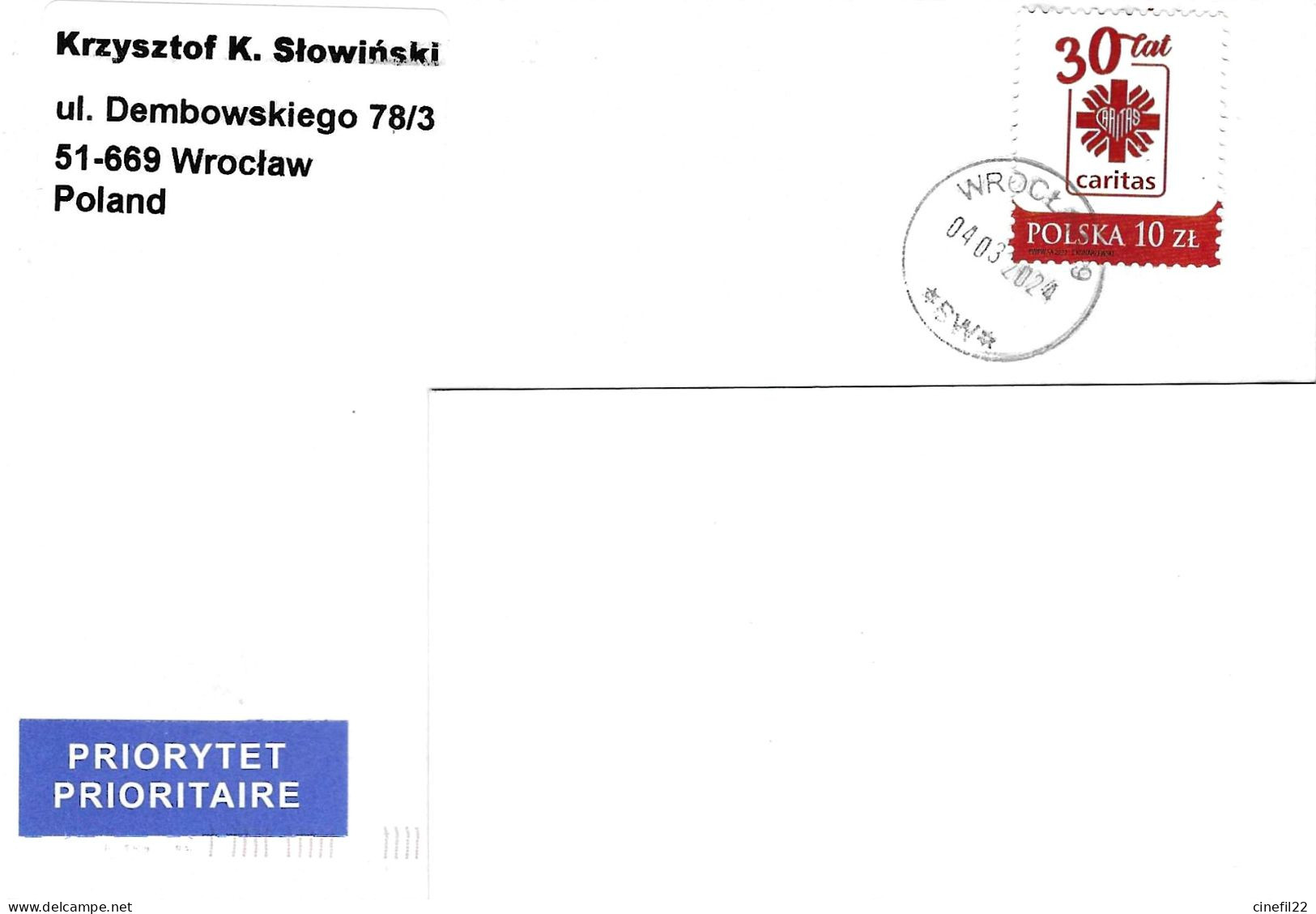 POLOGNE, 30° Annniversaire CARITAS Pologne, Sur Lettre 2024 - Covers & Documents