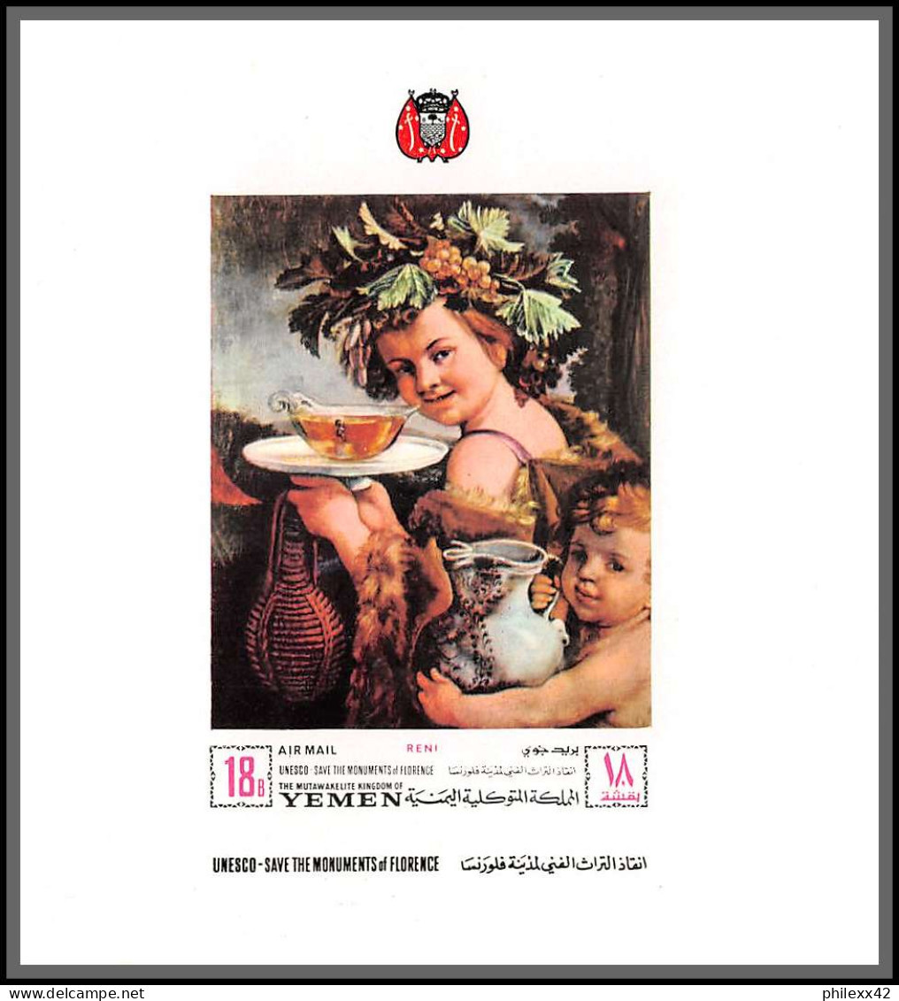 Yemen royaume (kingdom) - 4442 N° 503/508 unesco florentine florence1968 peinture (art painting) deluxe miniature sheets