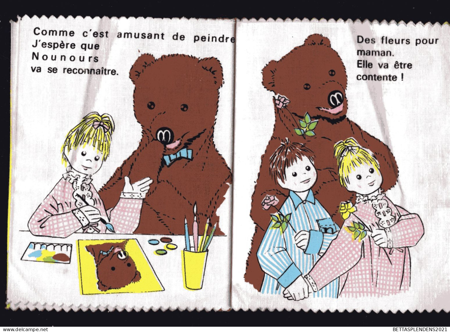 Livre En Tissu -Une Bonne Journée Avec NOUNOURS - PIMPRENELLE & NICOLAS - RTF 1964 - Autres & Non Classés