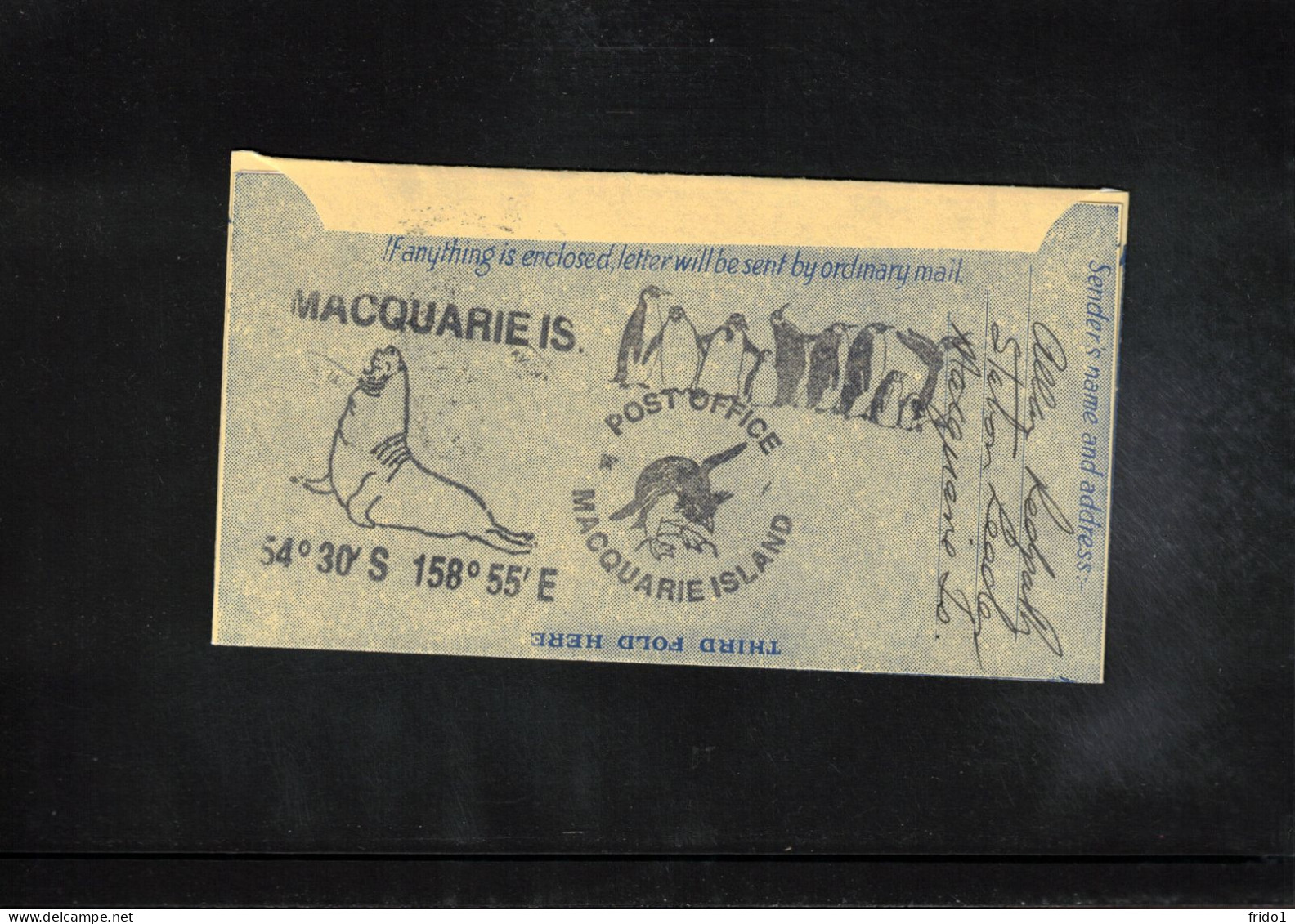 Australian Antarctic Territory 1995 Antarctica - Base Macquarie Island - Post Office Interesting Signed Aerogramme - Onderzoeksstations