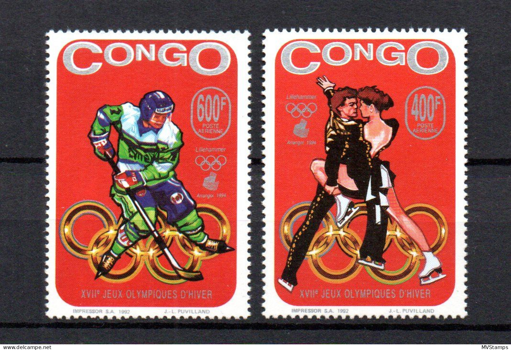 Kongo 1993 Satz 1377/78 Olympische Spiele Schon Postfrisch - Ungebraucht