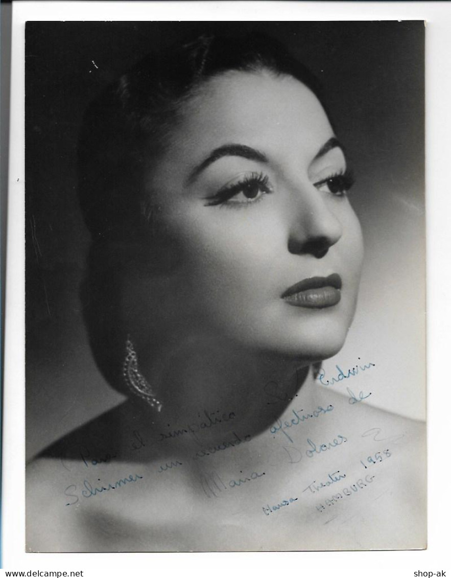 C5265/ Autogramm Maria Dolores Sängerin Aus Spanien Im Hansa Theater 1958 Foto - Autographs