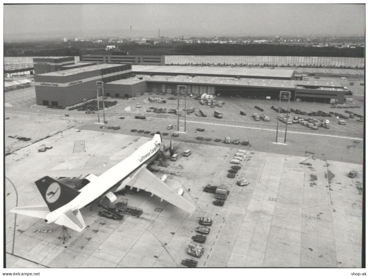 C5681/ Flughafen Frankfurt Lufthansa Cargo Flugzeug Foto 24 X 17,5 Cm 1982 - Autres & Non Classés