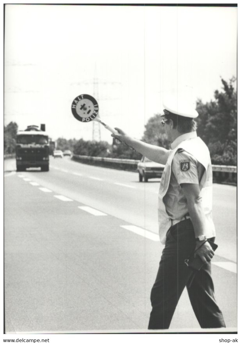 C5720/ Autobahn  Polizei-Kontrolle  Foto 21 X 15 Cm 70er Jahre - Voitures